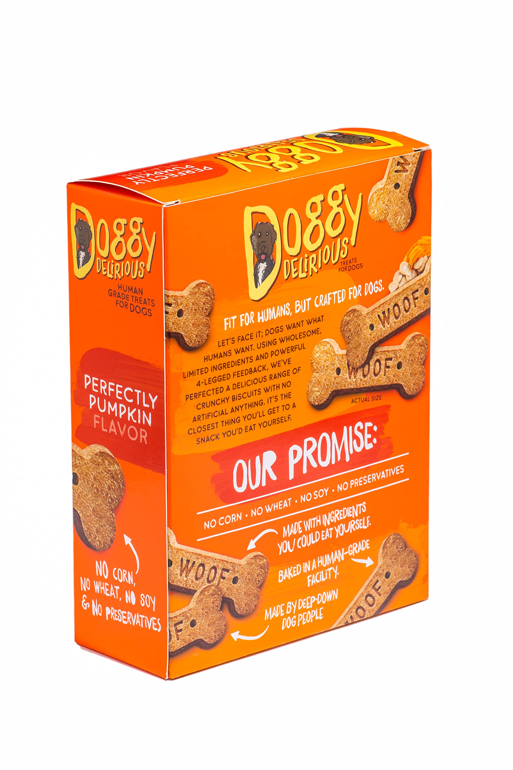 Doggy Delirious Dog Treats - Pumpkin Bones - Case of 6 - 16 oz(D0102HXWETX.)