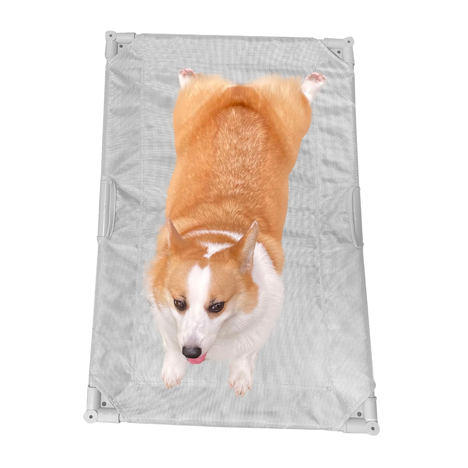 Love&Go Elevated Dog Bed With Metal Frame, Cooling Raised Pet Cot For Dog And Cat (Medium-29.9X19.5X5.5 Inch, M - Grey Bed)