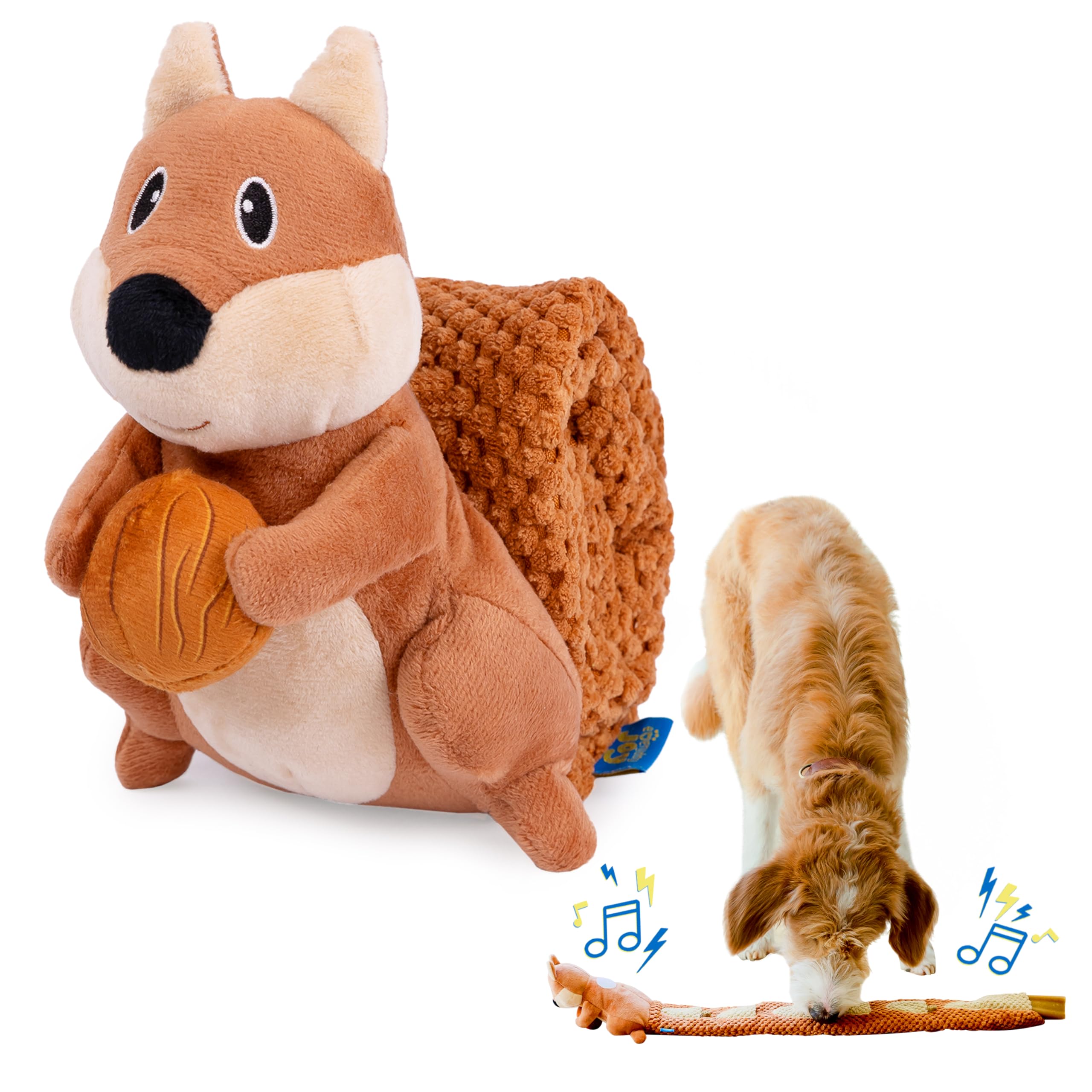 Everyday Joy Crinkle Dog Toy Plush Toy - Long Tug-Of-War Squeaky Dog Toy Boredom Buster Toys With Snack Pockets - Durable Enrich