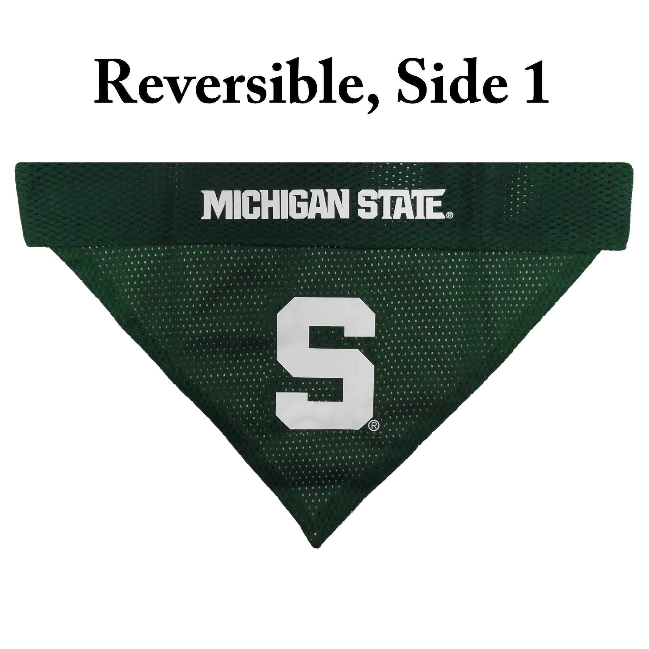 Pets First Collegiate Pet Accessories, Reversible Bandana, Michigan State Spartans, Small/Medium