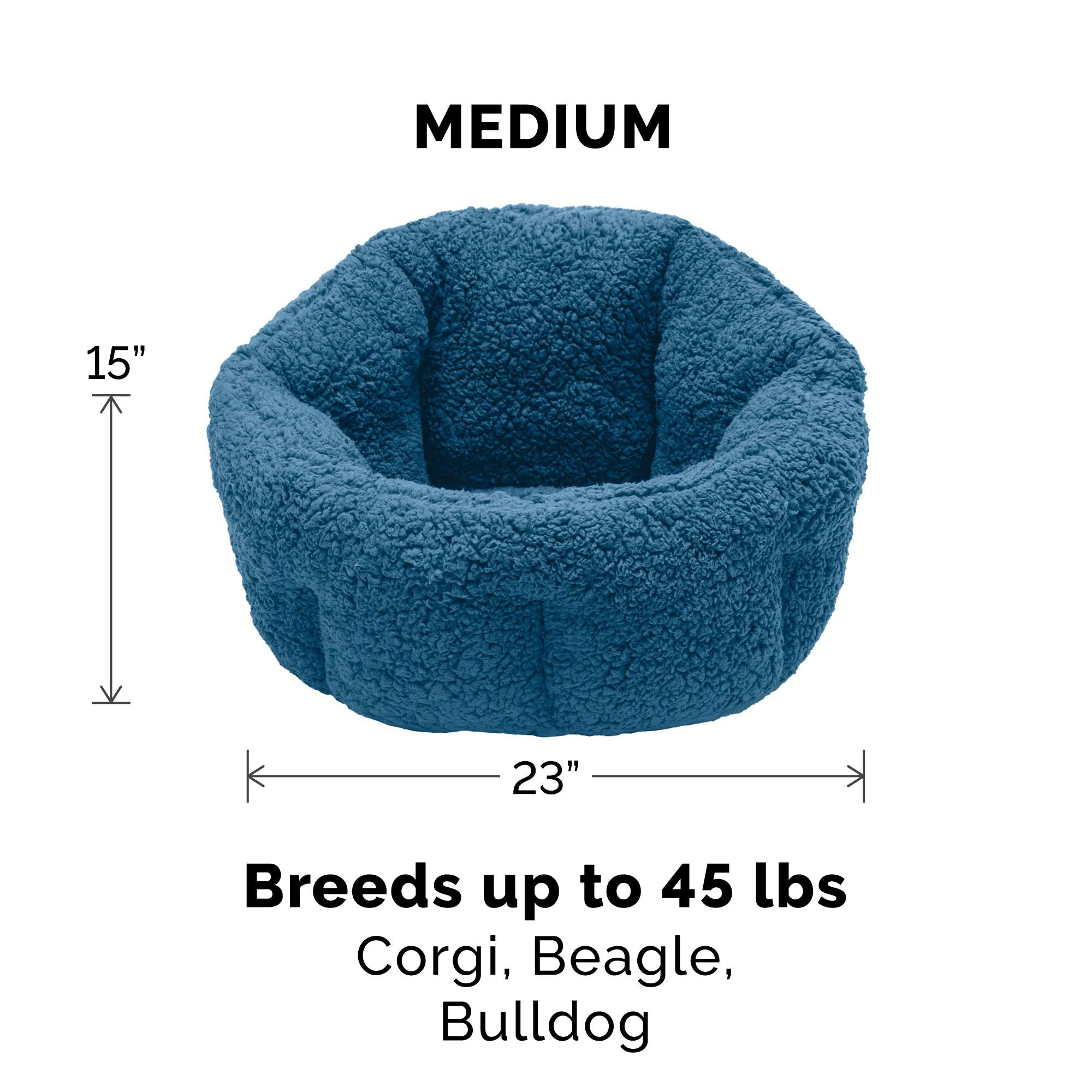 Furhaven 23 Round Self-Warming Pet Bed for Indoor Cats & Medium/Small Dogs, 100% Washable, For Pets Up to 45 lbs - Hi Lo Snuggle