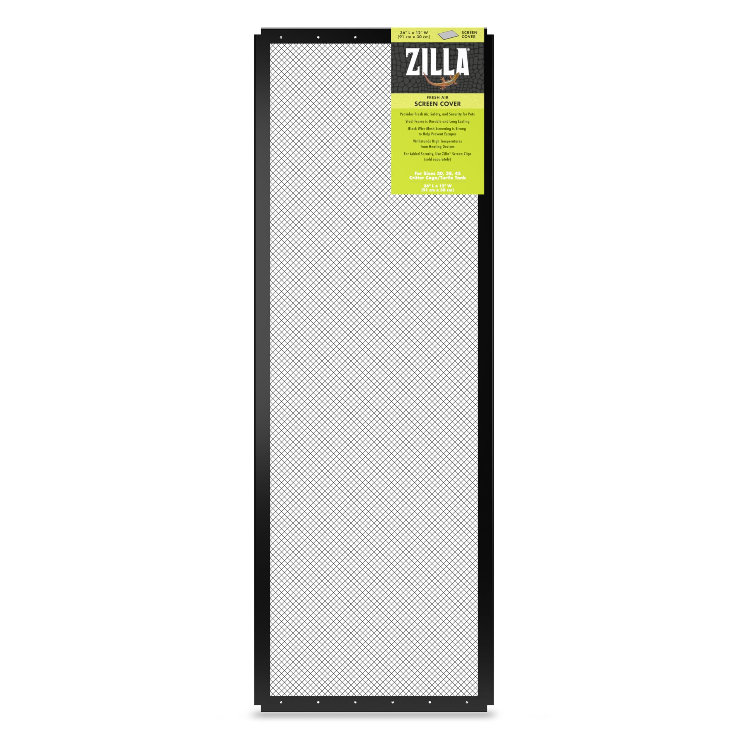 Zilla Reptile Terrarium Covers Fresh Air Screen, 36X12-Inch