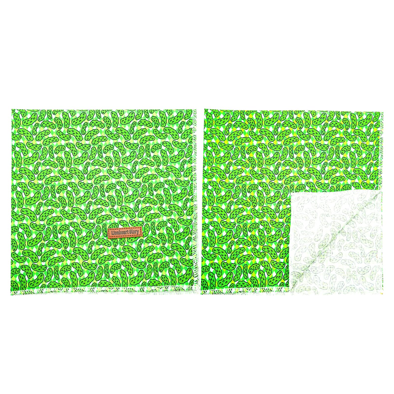 Lionheart Glory Green Cucumber Dog Bandana - Soft Washable Square Adjustable Dog & Cat Scarf, 1 Pack