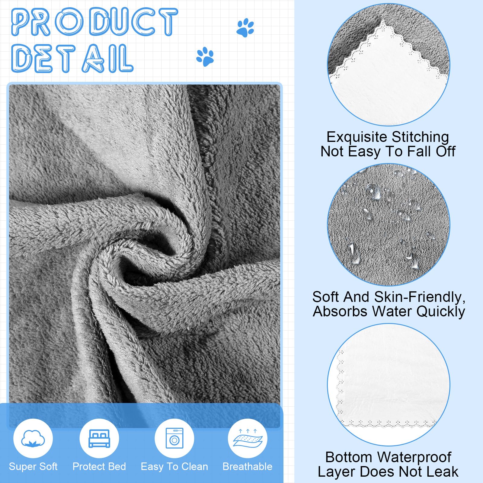 Smoothnovelty 5 Pcs Waterproof Guinea Pig Blankets Washable Small Animal Pee Pad Pet Blanket Sleep Bedding Mats Absorbent Guinea