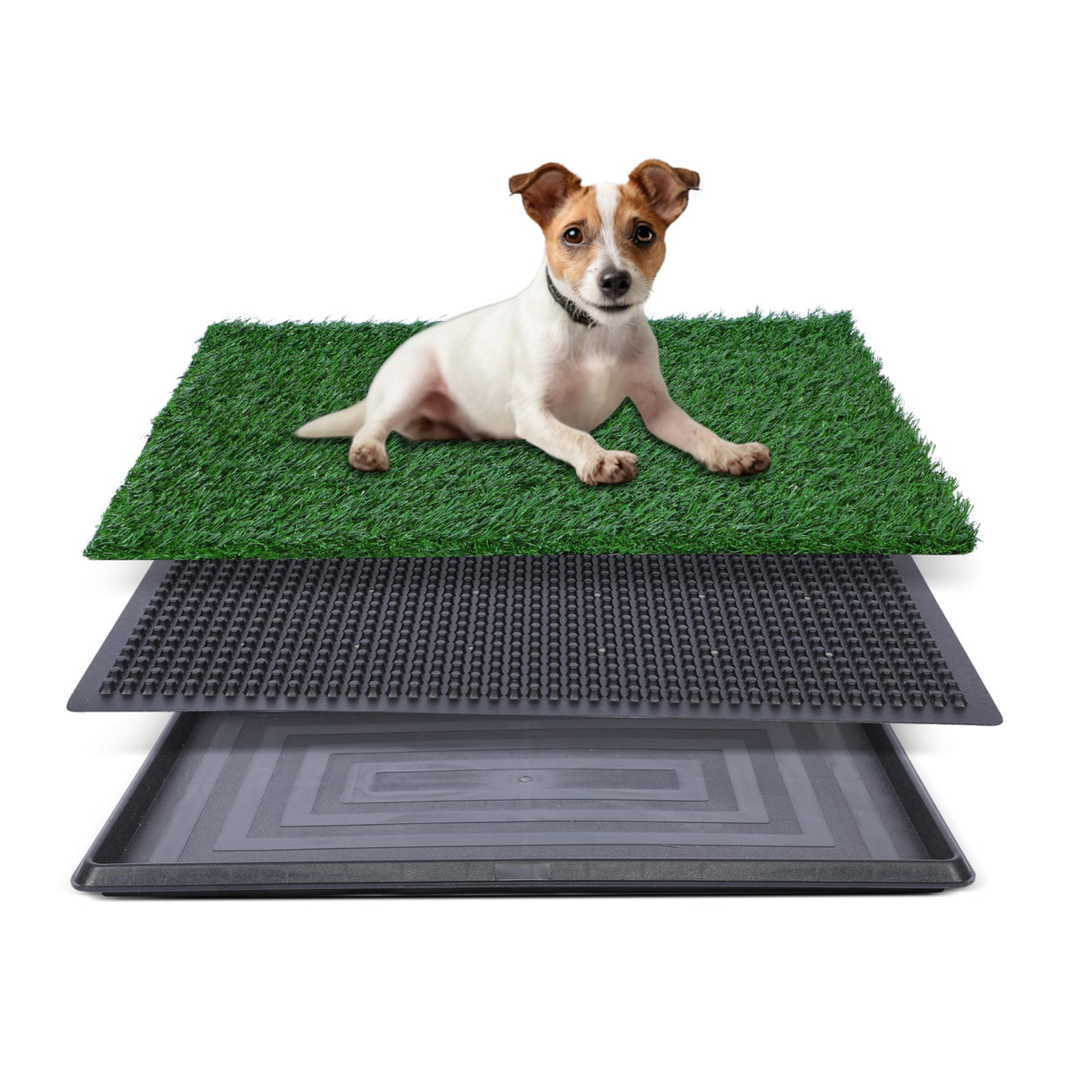 Fluffydream Dog Grass Pad With Tray, 20''X25'' Artificial Grass For Dogs Potty Strong Absorbency Dog Grass Pad With Tray, Litter