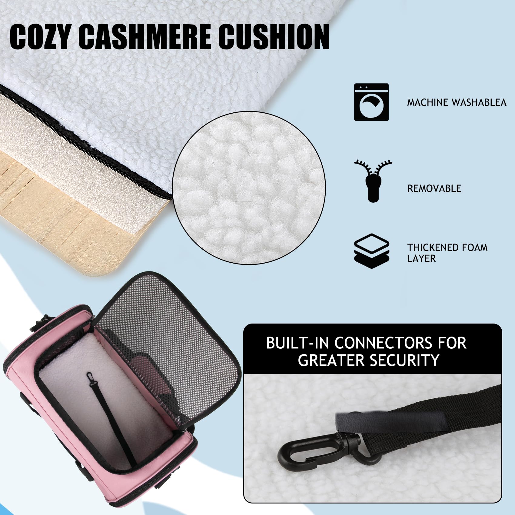 Yipincover Cat Carriers Soft-Sided,Pet Carrier For Small Cats Dogs Puppies Up To 1-15 Lbs,Tsa Airline Approved, (Medium,Pink)