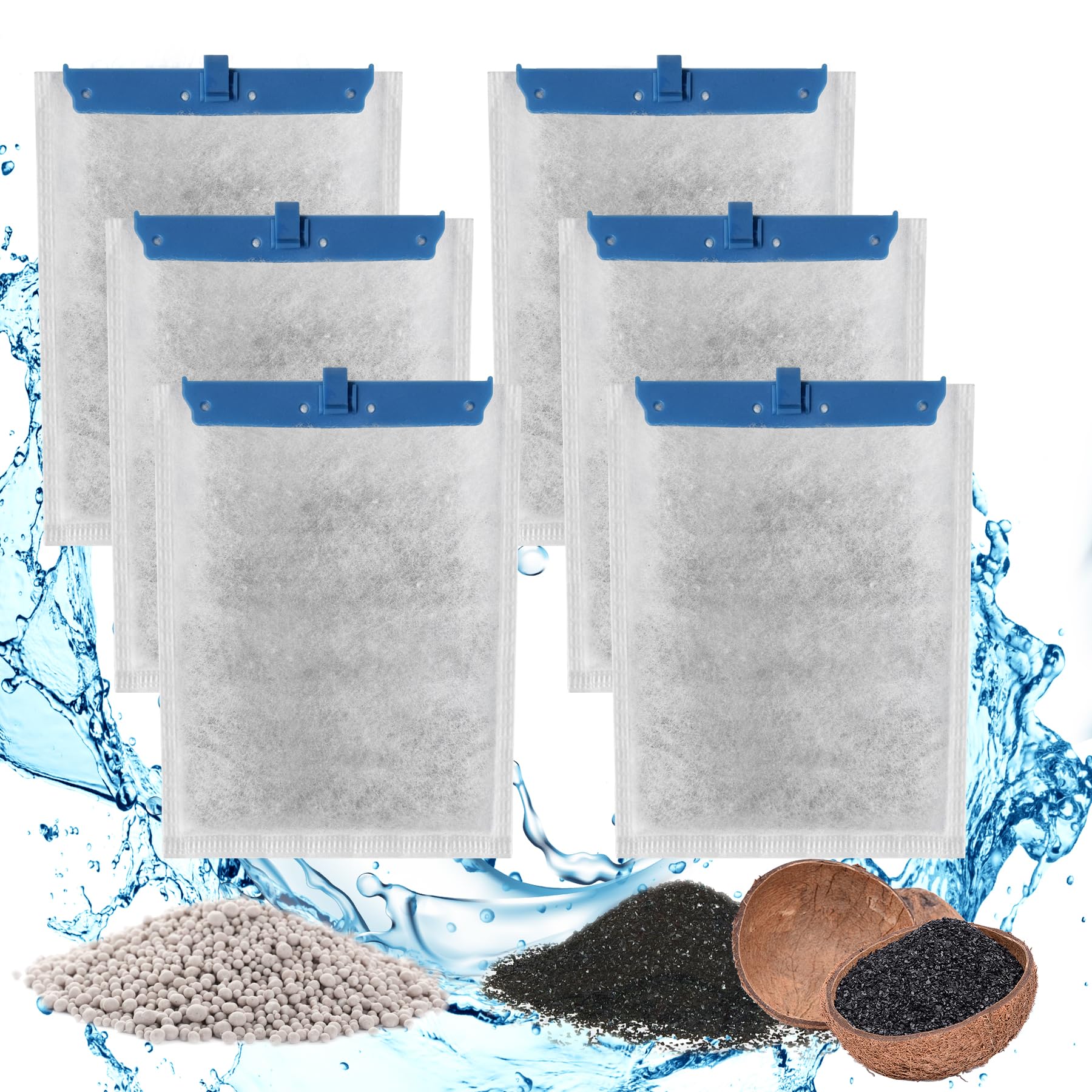 6 Pack Large Filter Cartridges Compatible With Tetra Whisper Bio-Bag Filter: Large Aquarium Filter Cartridge Compatible With Tet