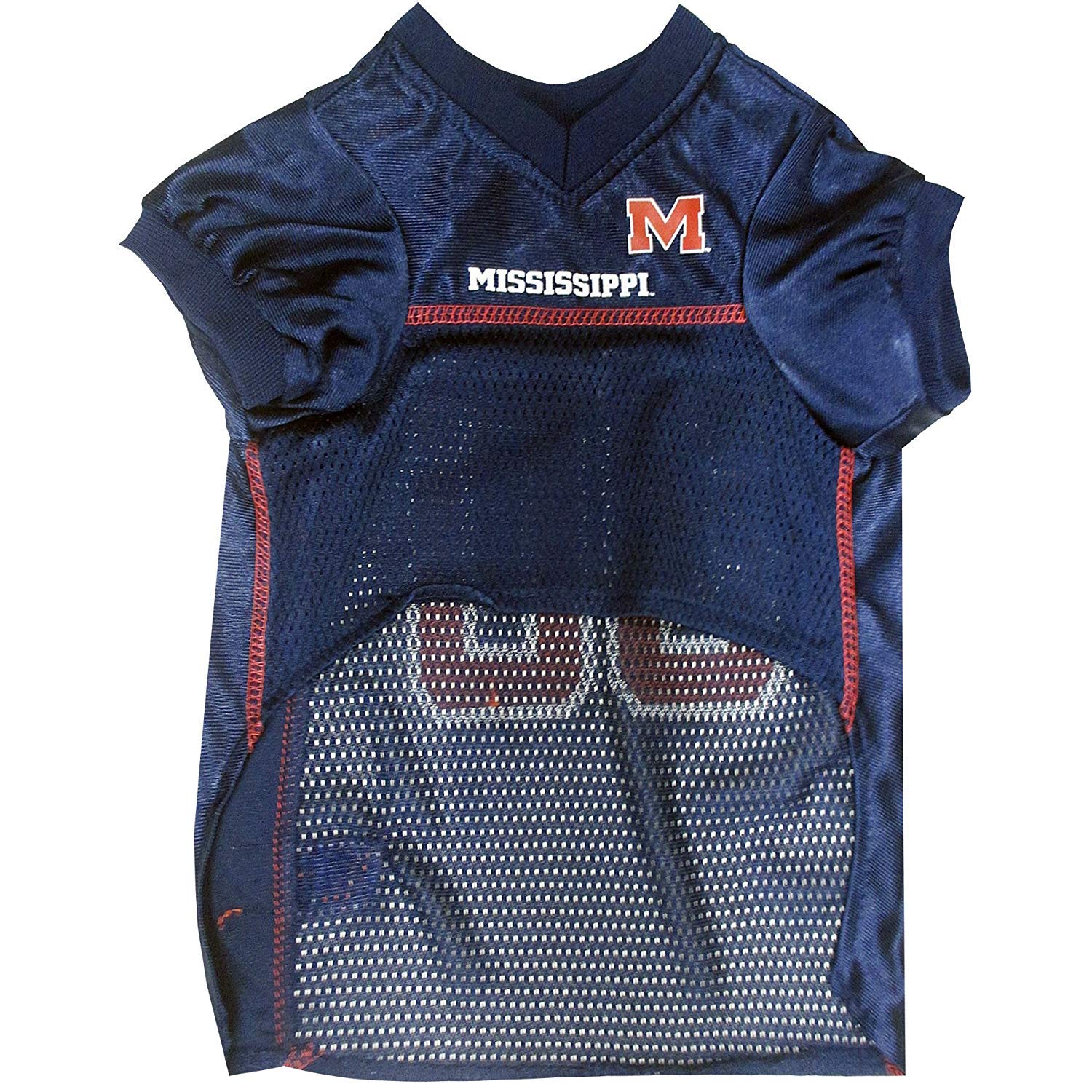 Pets First NCAA College Mississippi Ole Miss Rebels Mesh Jersey for DOGS & CATS, Small.Licensed Dog Jersey with your Favorite Fo