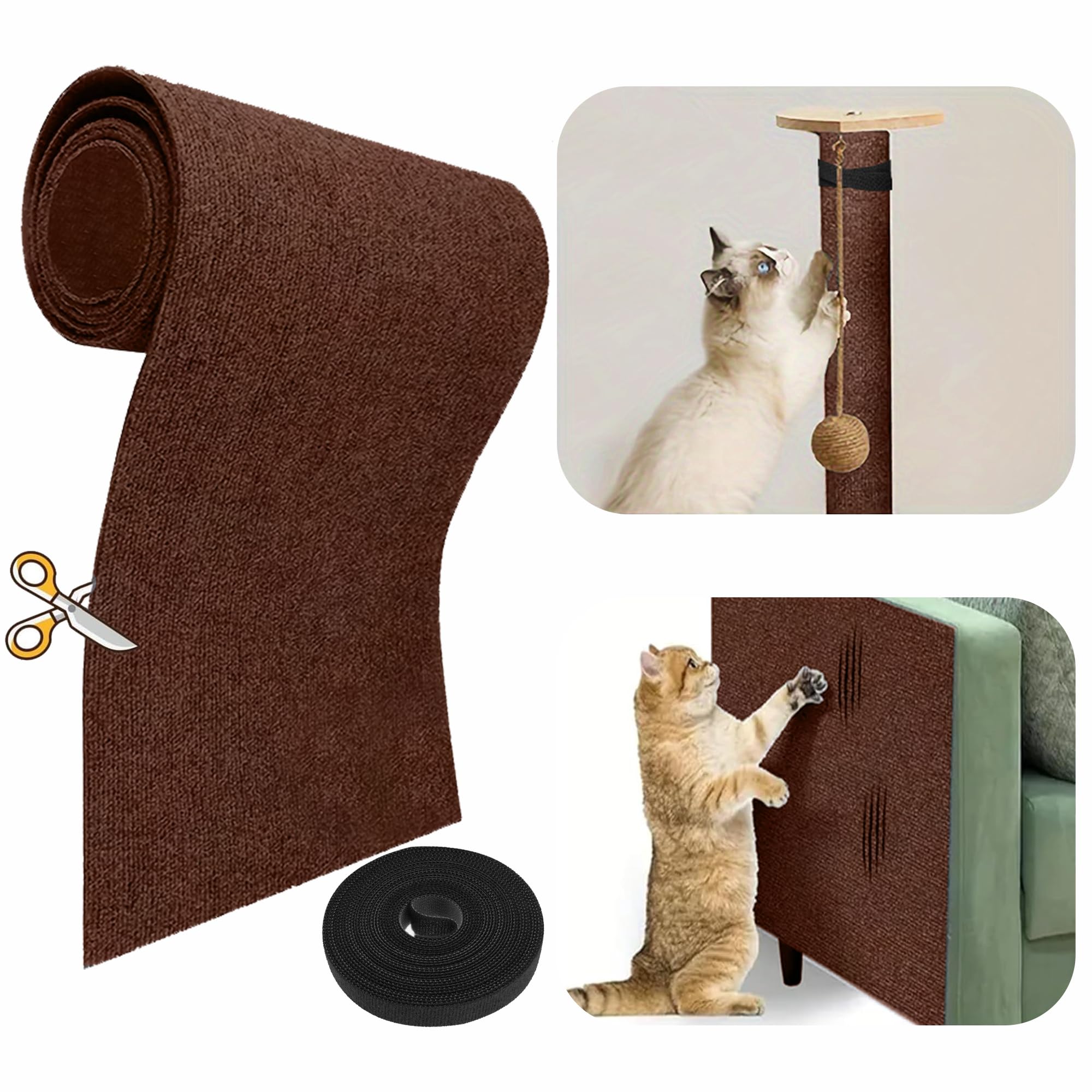 118   X15.8    Trimmable Cat Scratching Post Carpet Cover Cat Scratcher Mat Self-Adhesive Cat Tree Shelves Replacement Parts Mat