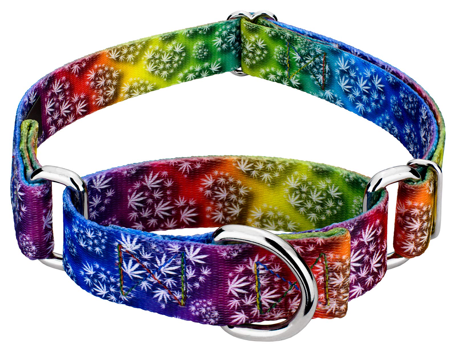 Country Brook Petz - Groovy Ganja Martingale Dog Collar Limited Edition - Groovy Collection Featuring Far Out Designs (1/2 Inch,