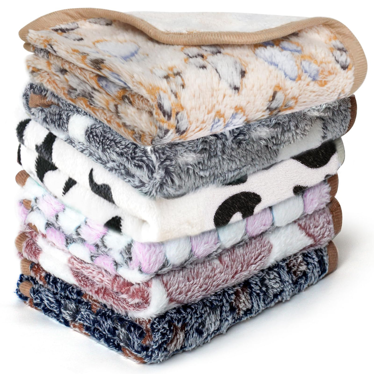 6 Pcs Washable Guinea Pig Blankets Absorbent Small Animal Fleece Bedding Cage Liners Reusable Pet Pee Pad Sleep Mat Pad Cover fo