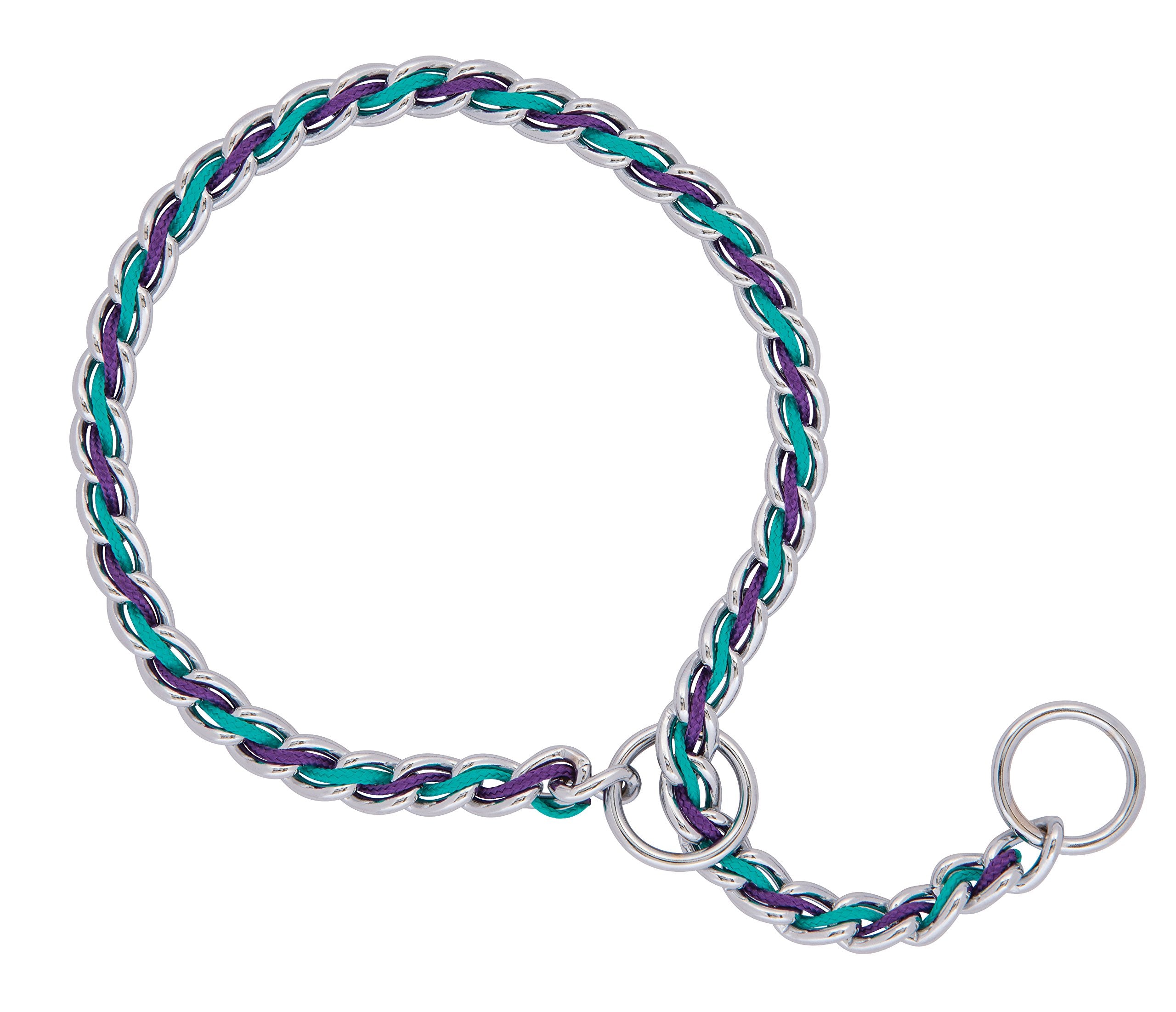 Terrain D.O.G. Laced Chain Slip Collar, 24-Inch X 3.9 Mm, Teal/Purple