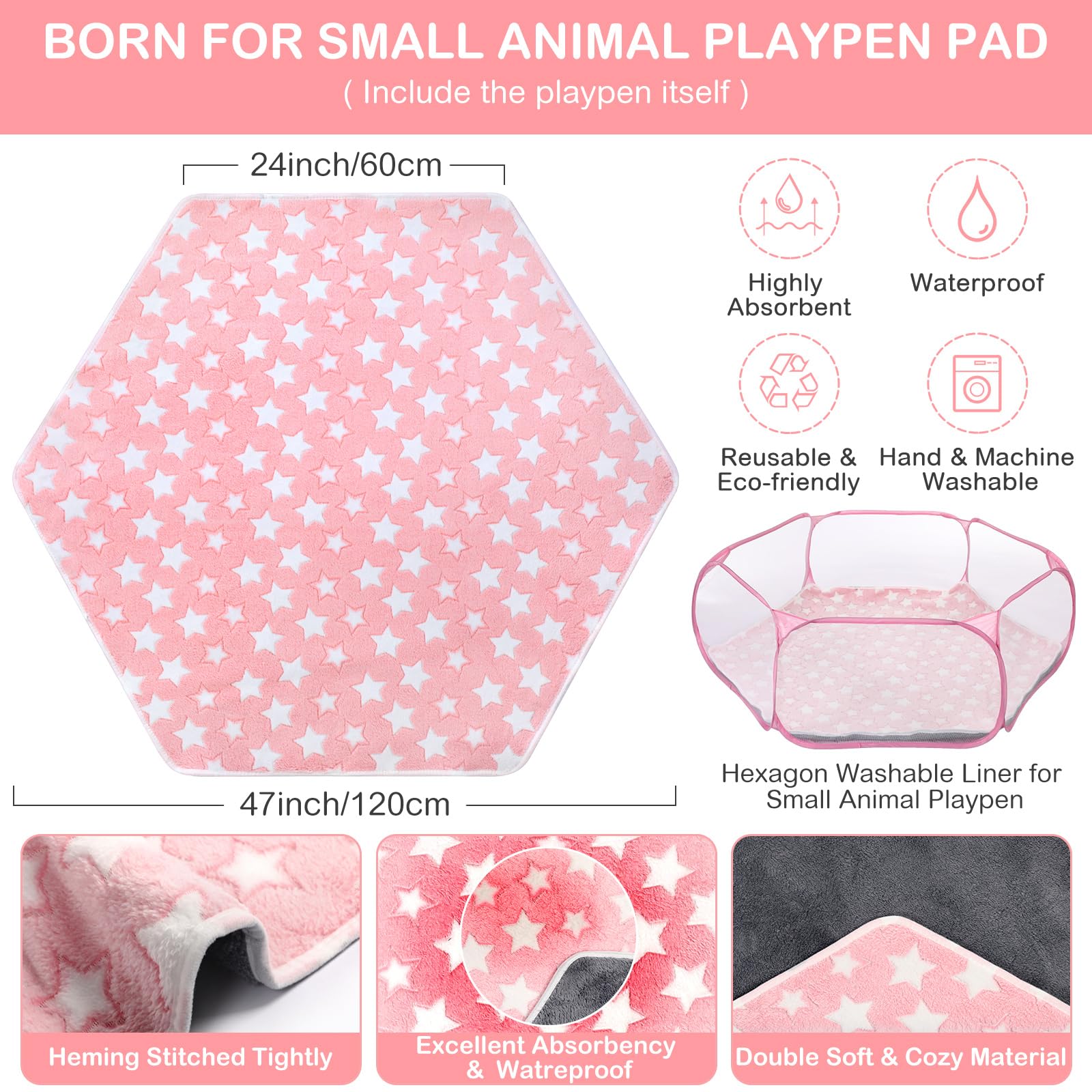 Vitalcozy Hamster Playpen With Mat Small Animal Cage Tent Breathable Transparent Guinea Pig Playpen Waterproof Portable Yard Fen