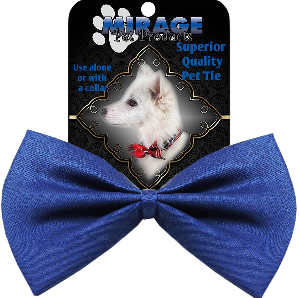 Mirage Pet Products 48-30 BL Plain Bow Tie, Blue, Small