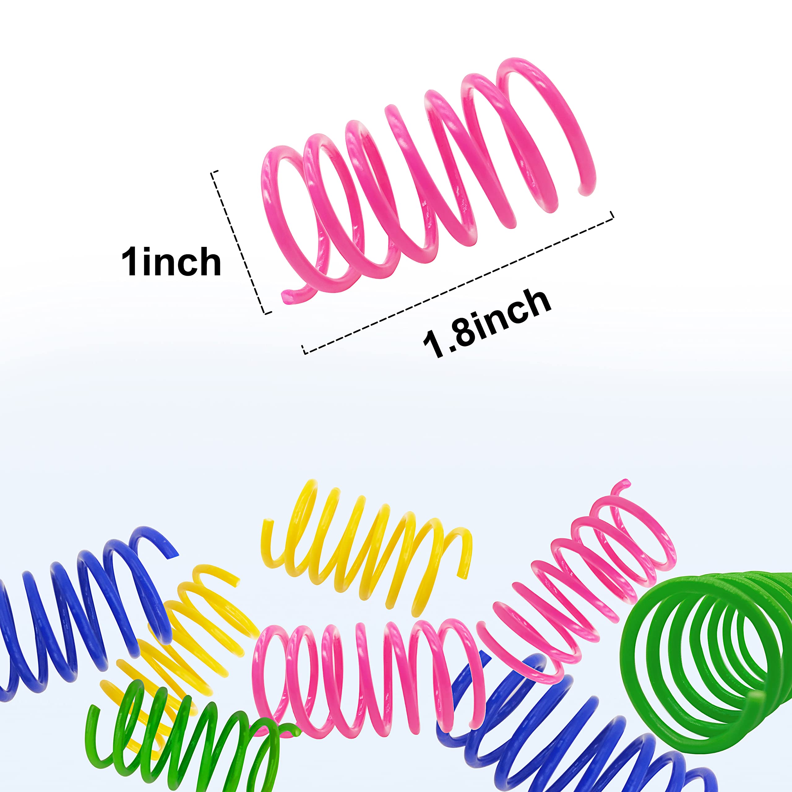 Yuloyi Cat Spring Toys 30 Packs, Plastic Colorful Springs Cat Toys For Cat Kitten Pets, Interactive Cat Toys For Indoor Cats And Kitten