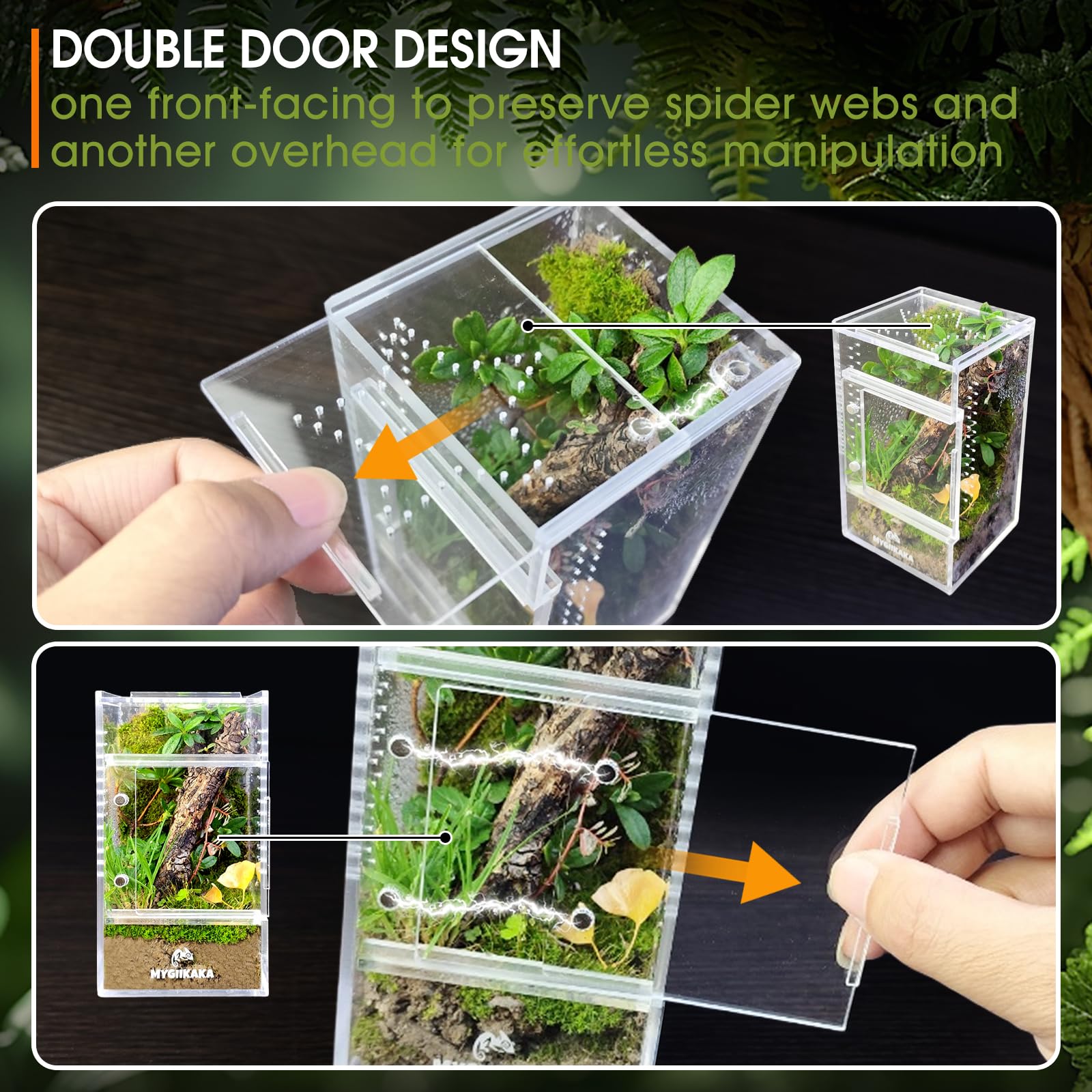 Mygiikaka Jumping Spider Enclosure Accessories, Tarantula Spider Box, Bug Cage, Praying Mantis Habitat Enclosure, Snail Insect T