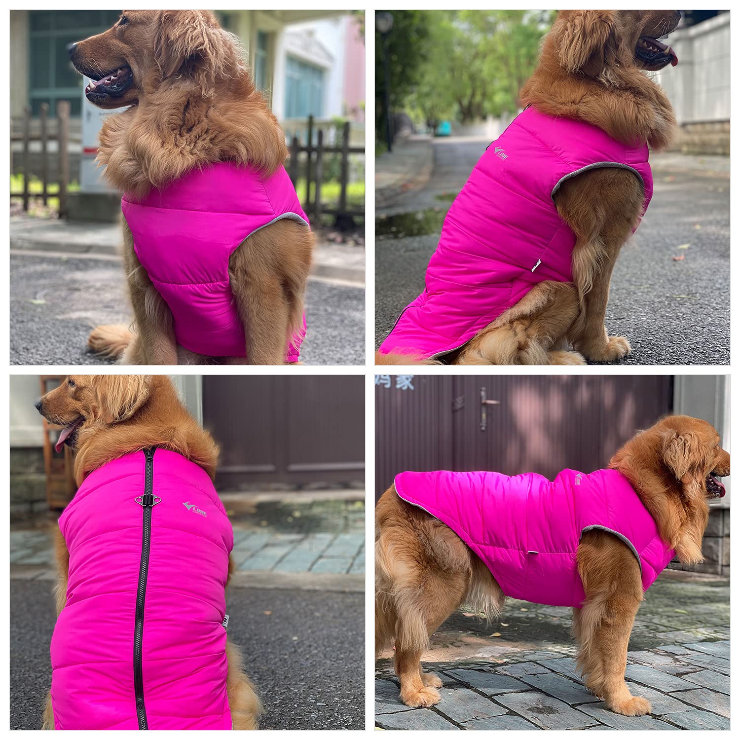 Dog Winter Jacket, Waterproof Windproof Dog Winter Vest Super Warm Polar Fleece Dog Winter Clothes With Smooth Zipper Closure For Small Medium Large Dogs Rosered M