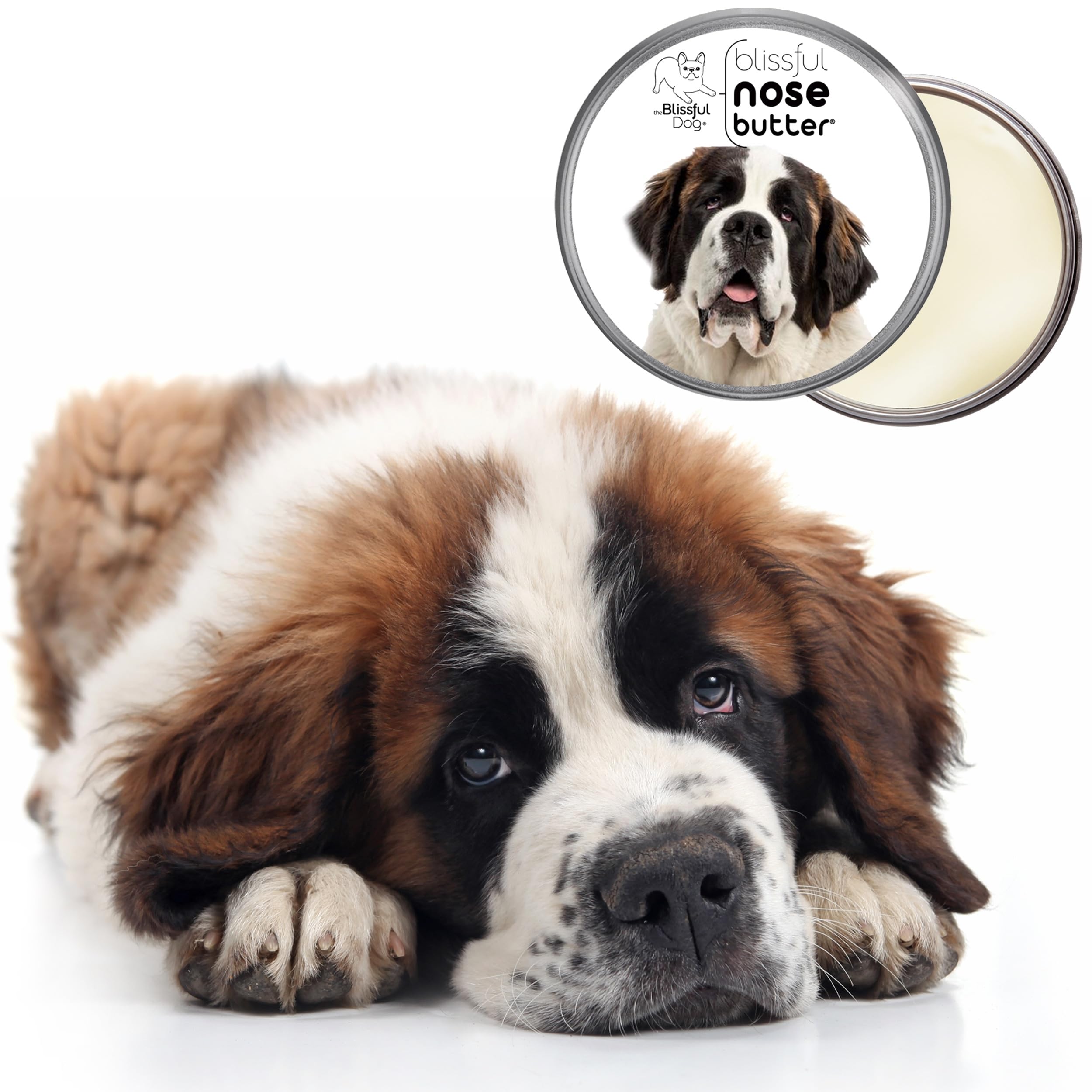 The Blissful Dog St. Bernard Nose Butter, Versatile Dog Nose Balm for Dry Nose, Handcrafted Nose Moisturizer, Easy-to-Apply Dog
