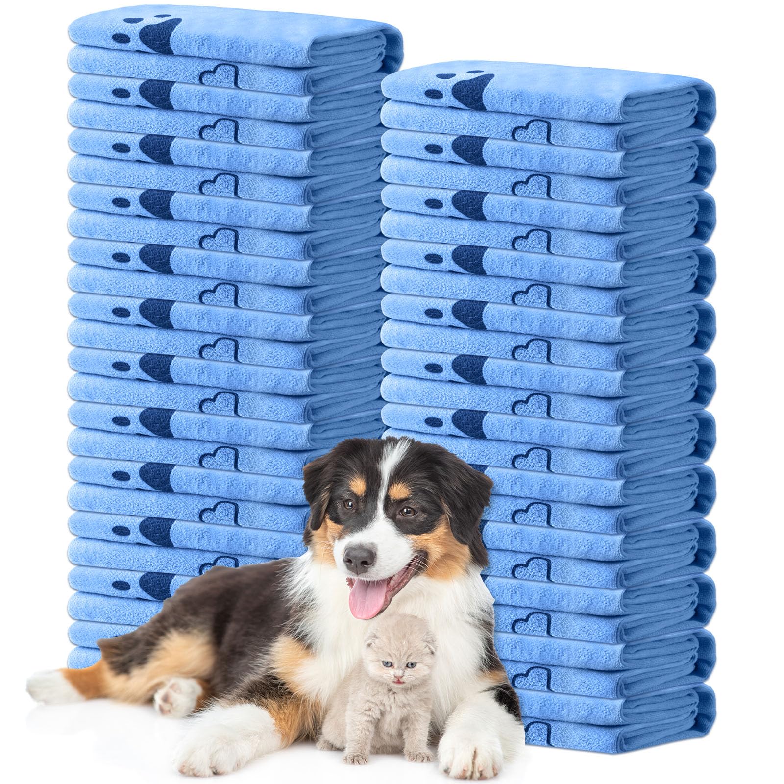 Tatuo 22 Pcs Dog Towels for Drying 20 x 40 Inch Pet Bath Towels Absorbent Microfiber Towel Quick Drying Puppy Bathing Supplies f