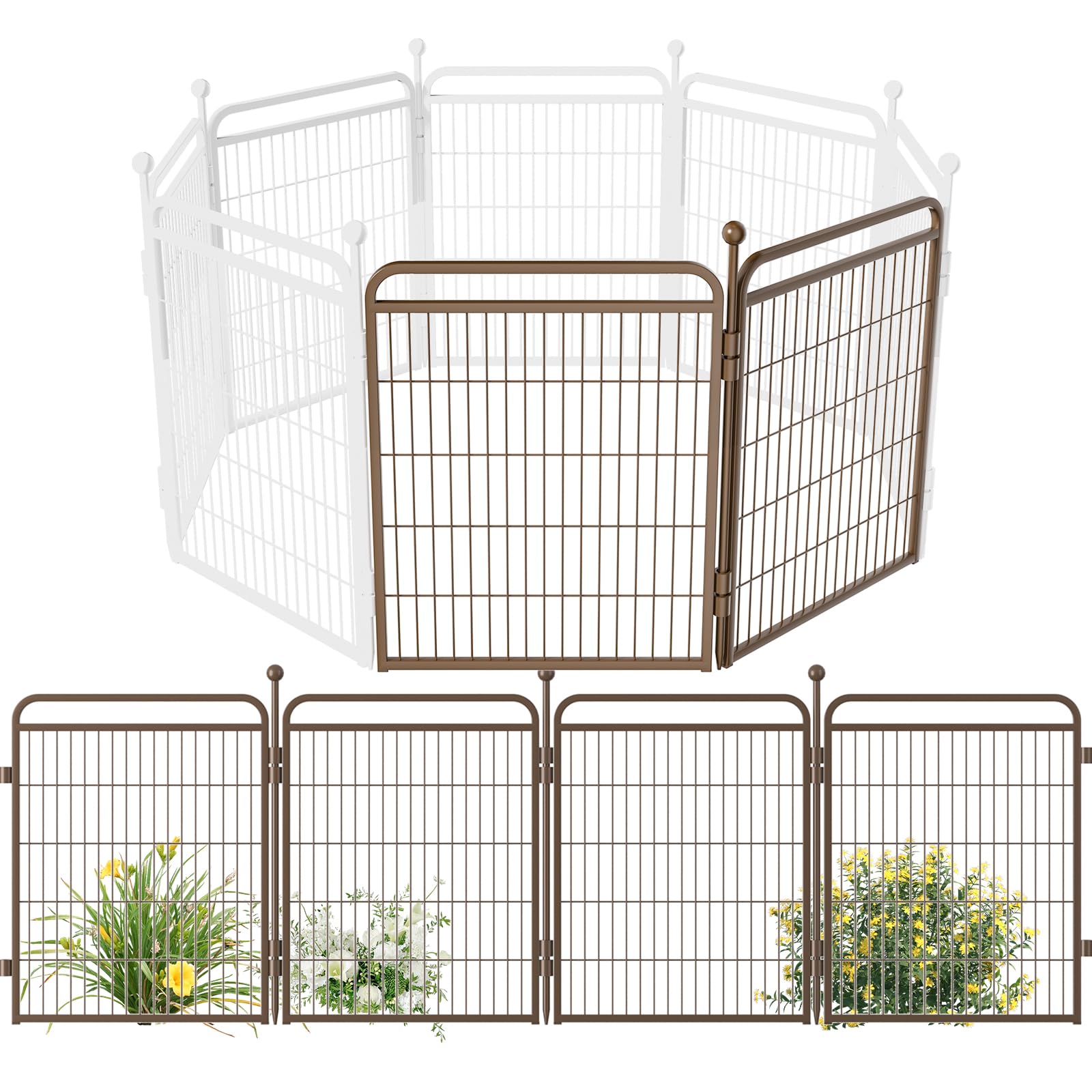 Gardner Pet Dog Playpens, 32'' H 2 Add-On Panels For Small/Medium/Large Dogs, Foldable Pet Play Yard Gate Extensions, Pet Plaype