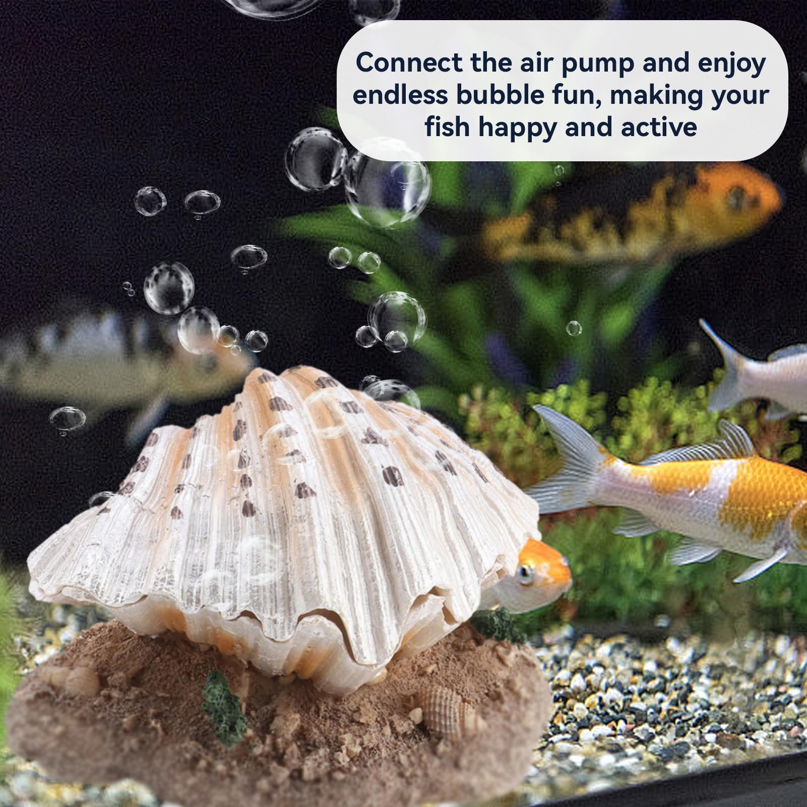 Aquarium Decoration Fish Tank Simulation Resin Shell Pearl Bubbler Decor Coral Reefs Aerating Action Ornament Aquarium Landscapi