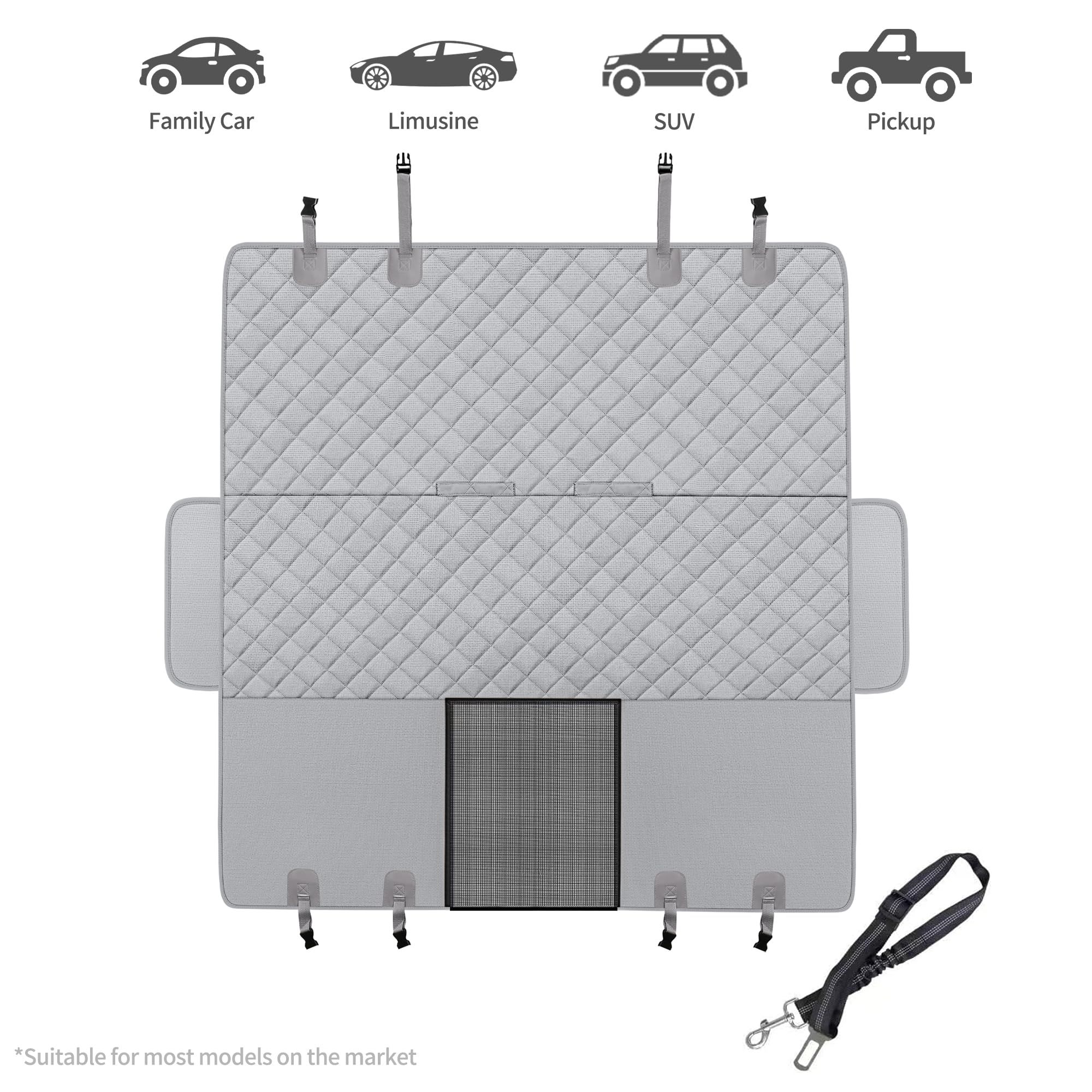 Gxt Dog Back Seat Cover Protector For Cars Suv And Trucks With Mesh Window, Scratchproof Nonslip And Waterproof Material Upgrade