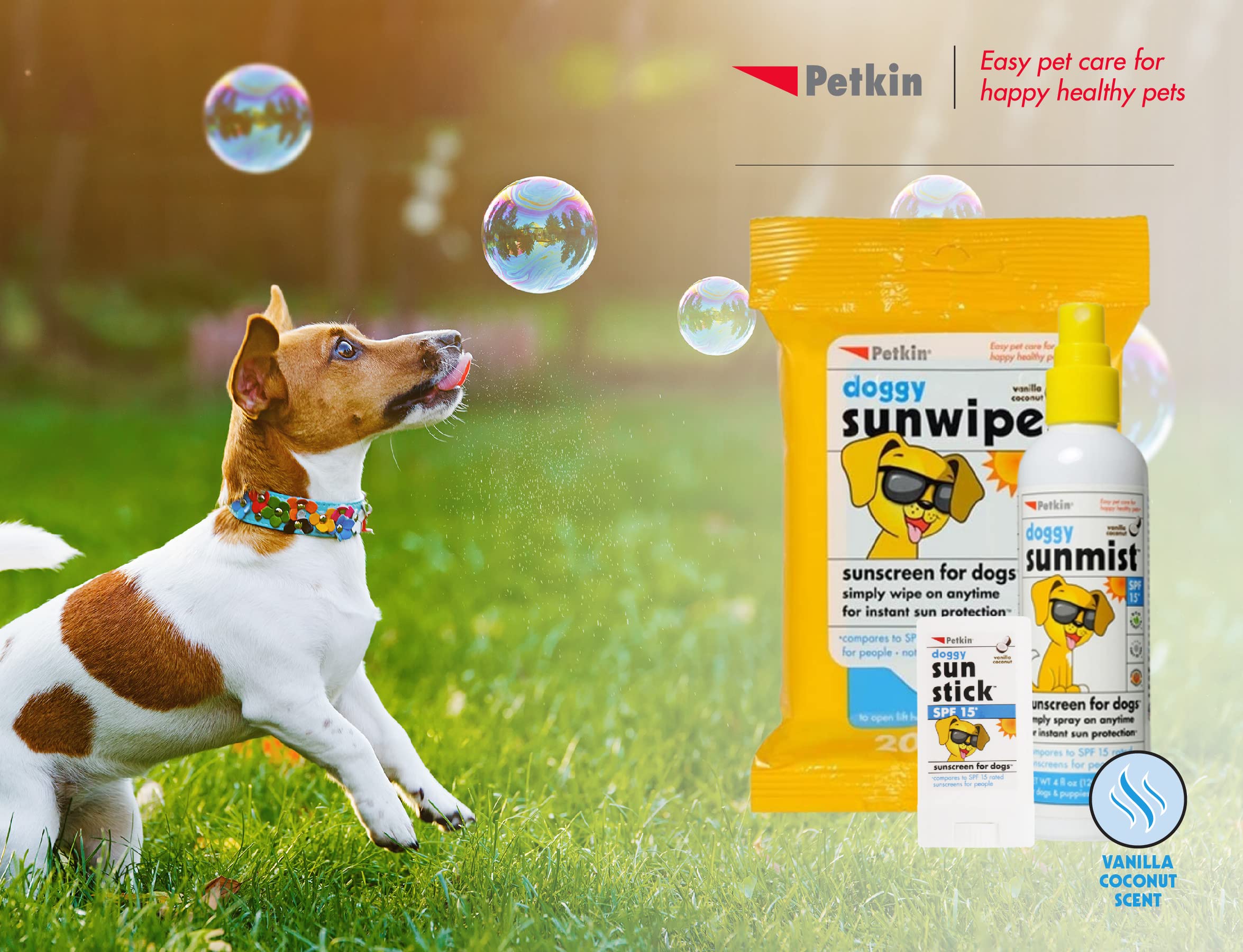 Petkin Dog Sunscreen Sunstick – Sunscreen For Dogs And Puppies, Spf 15 – Simply Rub On Anytime For Instant Sun Protection – Vanilla Coconut Scent, .5 Oz Net Weight – Ideal For Home Or Travel