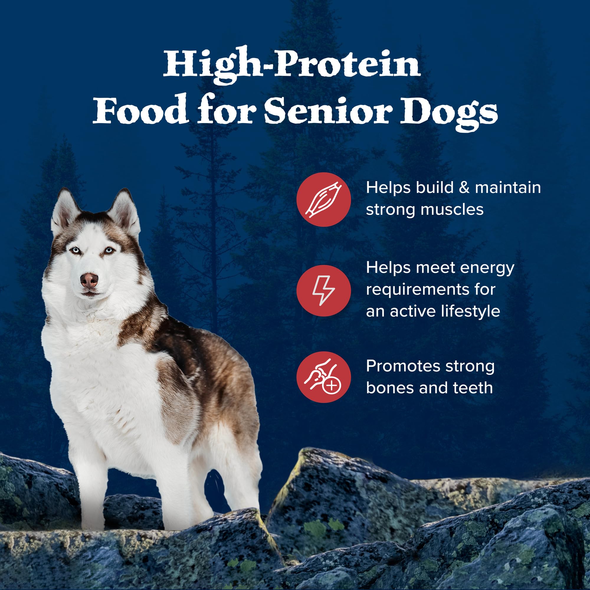 Blue Buffalo Wilderness Rocky Mountain Recipe High-Protein Senior Dry Dog Food, Made in The USA with Natural Ingredients Plus Wh