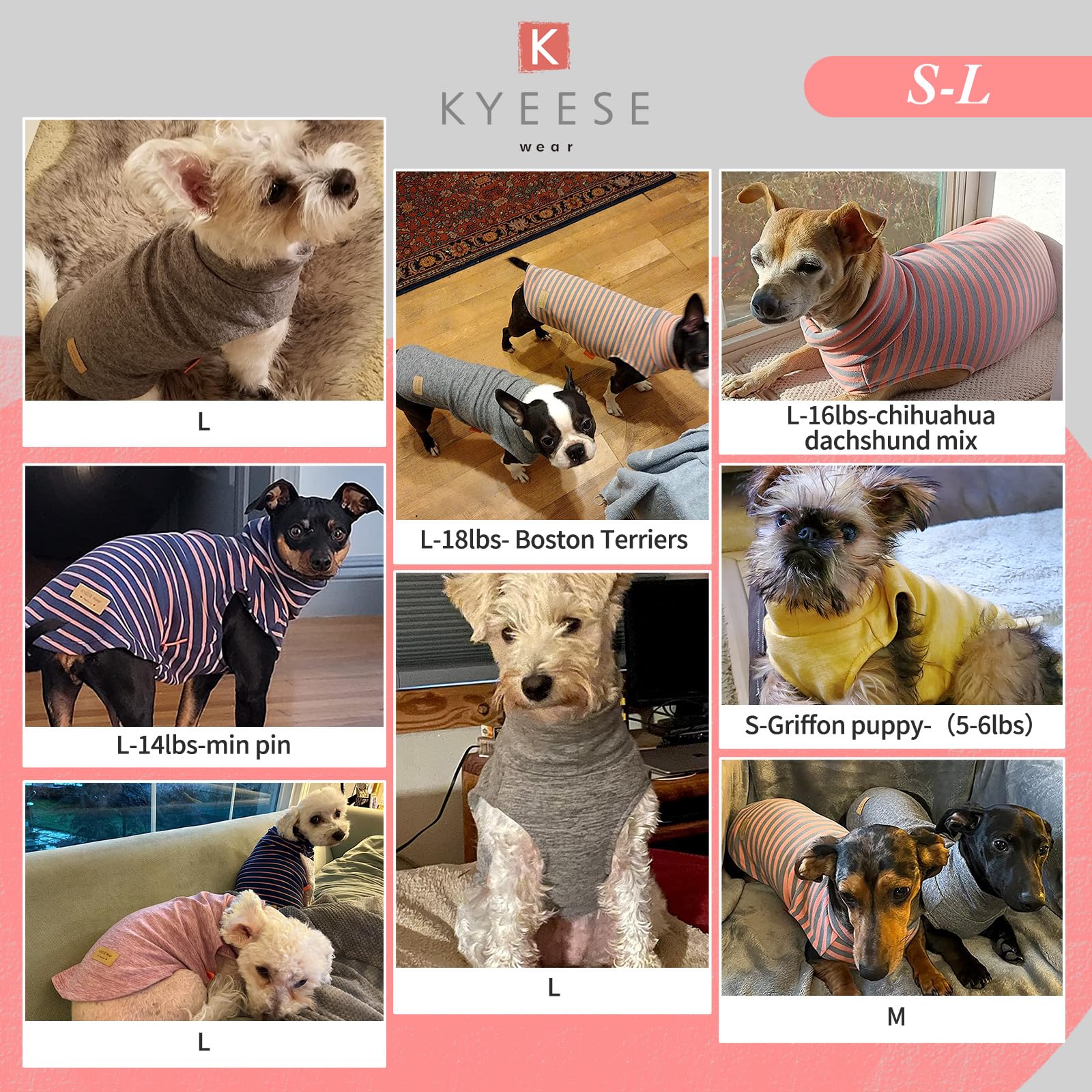 Kyeese 2Pack Dog Coat Turtleneck Stretchy Dog Sweater Super Soft Dog Cold Weather Coat For Small Dogs In Sleeveless Design, Grey