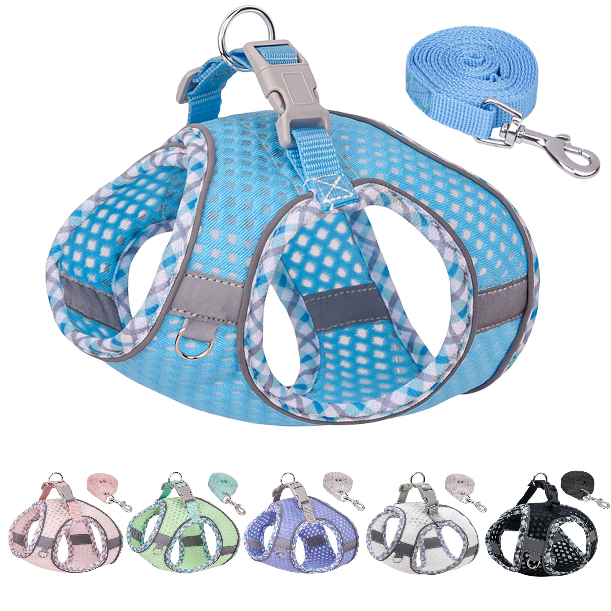 Joypaws Summer Dog Harness And Leash Set, Soft Dog Vest Harness With Super Breathable Diamond Mesh, Reflective No-Pull Pet Harne