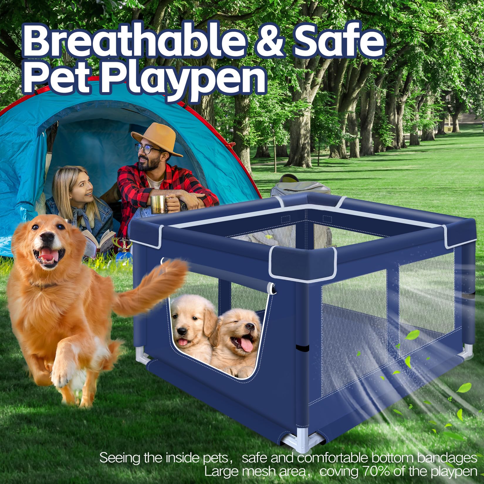 42X42X26 Inches Dog Playpens,Puppy Playpen With Gate For Puppies Or Small Dogs, Dog Fence Pet Playpen For Indoor & Outdoor