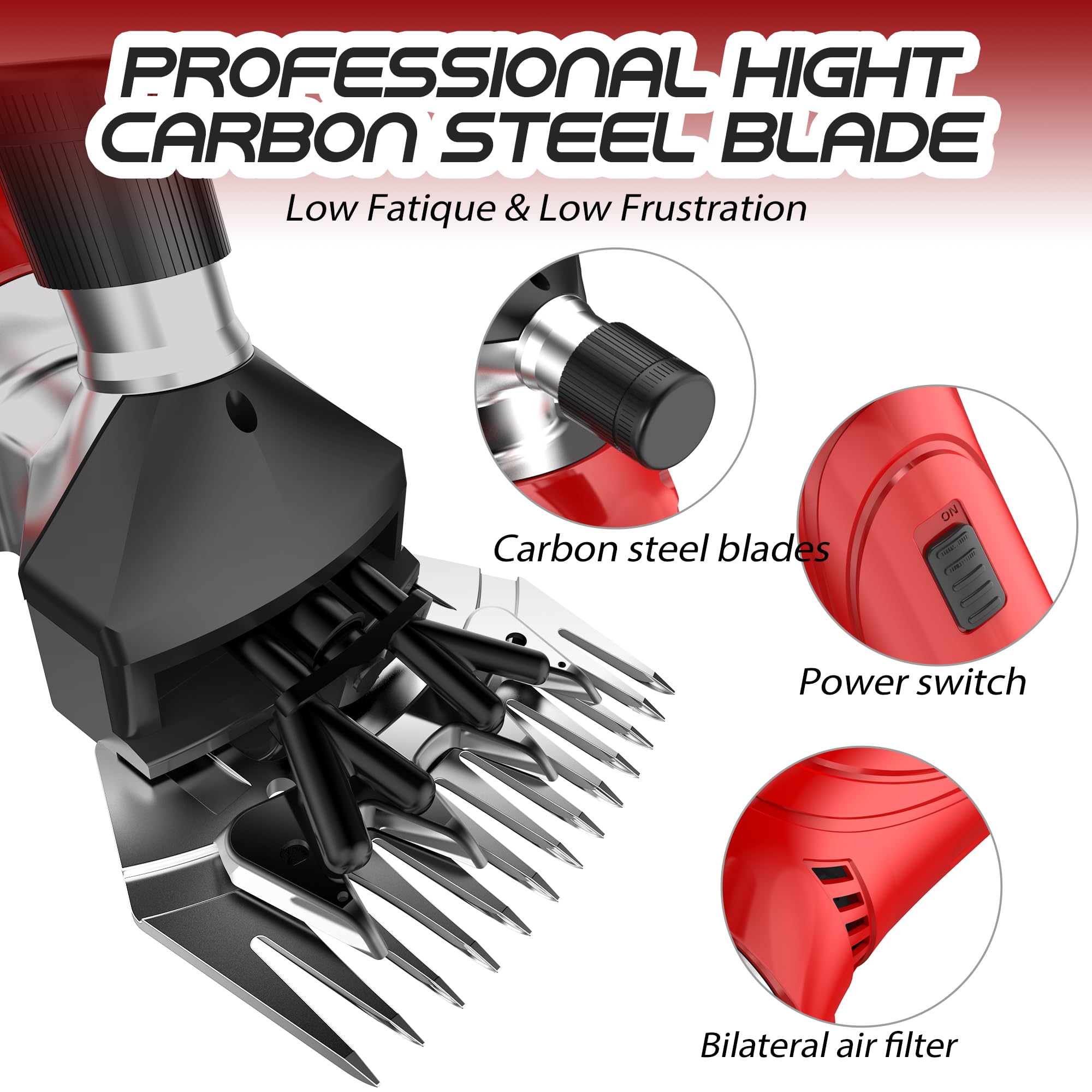 Cordless Sheep Shears, 300W Lithium Battery Wireless Sheep Shears For Dogs, Goats, Cattle, Farm Livestock Pet, Sheep Clippers Wi