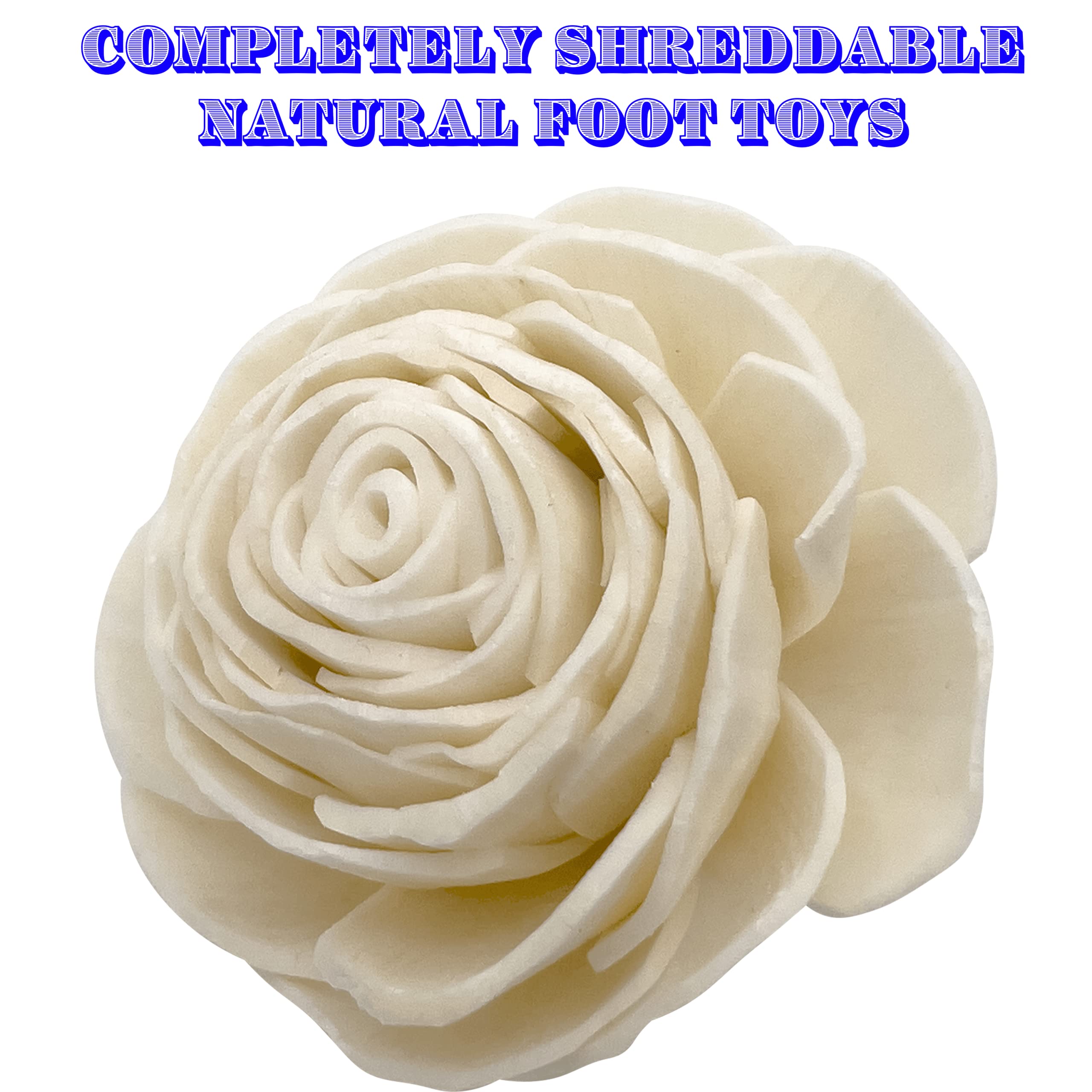 Mandarin Bird Toys By M&M 5175 Sola Shred Roses - Handmade Sola Wood Shreddable Foot Toys, Lightweight, Lots Of Thin Wood Layers