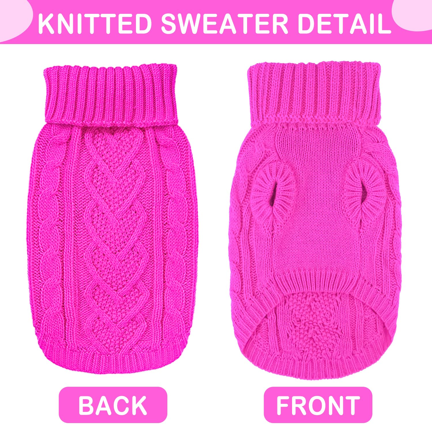 Dog Sweaters for Small Dogs Winter Dog Clothes Girl Knitted Small Dog Sweater Soft Warm Dachshund Sweater Clothes Cute Puppy Clo
