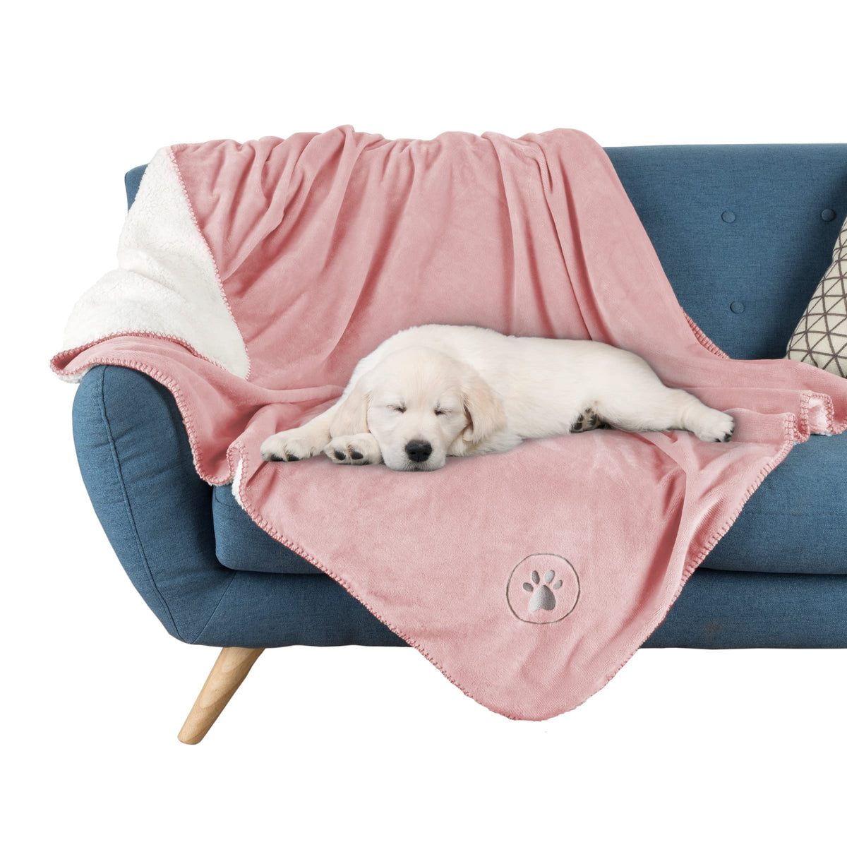 Waterproof Dog Blanket - 50X60-Inch Reversible Sherpa Dog Blanket For Couch, Bed, Or Car - Protects From Spills, Stains, Or Pet 