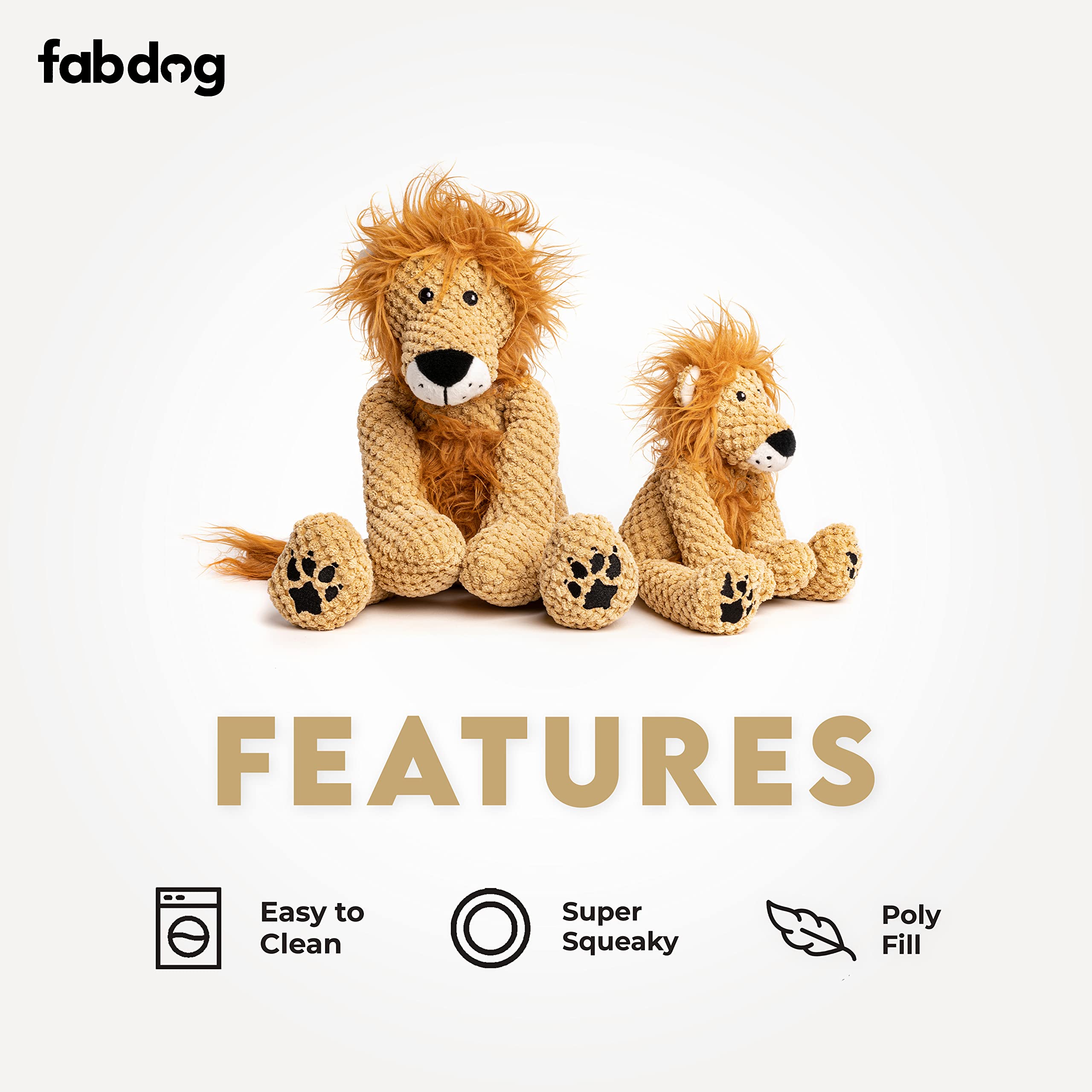 Fabdog, Inc. Floppy Lion Dog Toys (Small)