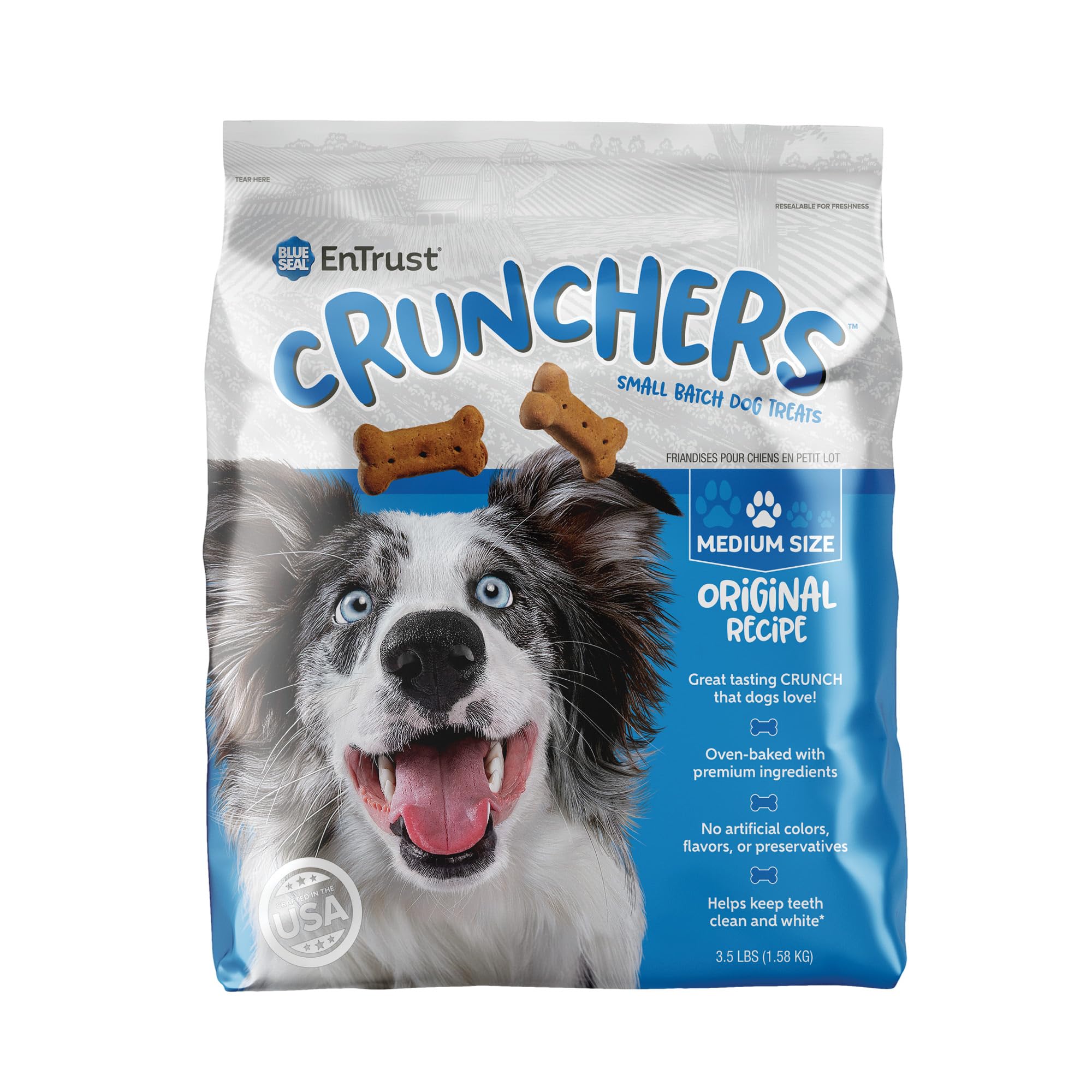 Blue Seal Kent Entrust Crunchers - Medium Dog Treats, Original Recipe - Crunchy Oven Baked Biscuits with Premium Ingredients, He