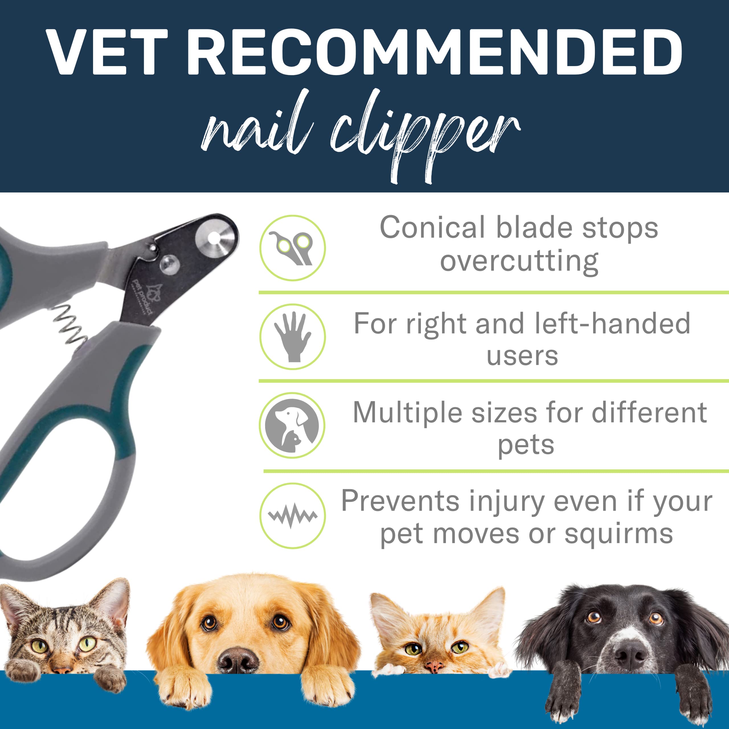 Zen Clipper Pet Nail Clipper For Cats - Cat Nail Trimmer For Safer Pet Grooming - Clean, Quiet, And Easy-To-Use Stainless Steel