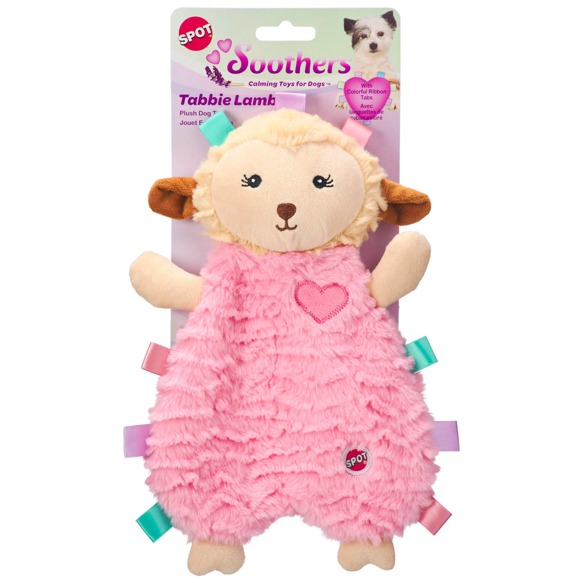 SPOT Soothers- Tabbie Lambie Dog Toy-Separation Anxiety Toys for Dogs, Stuffing Free, Scented with Calming Lavender Fragrance Be