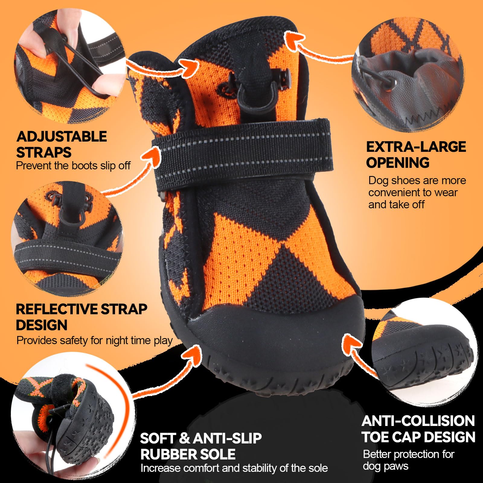 Furmate Dog Shoes For Large Small Medium Dogs,Waterproof Dog Boots & Paw Protectors With Breathable Mesh For Summer Hot Pavement