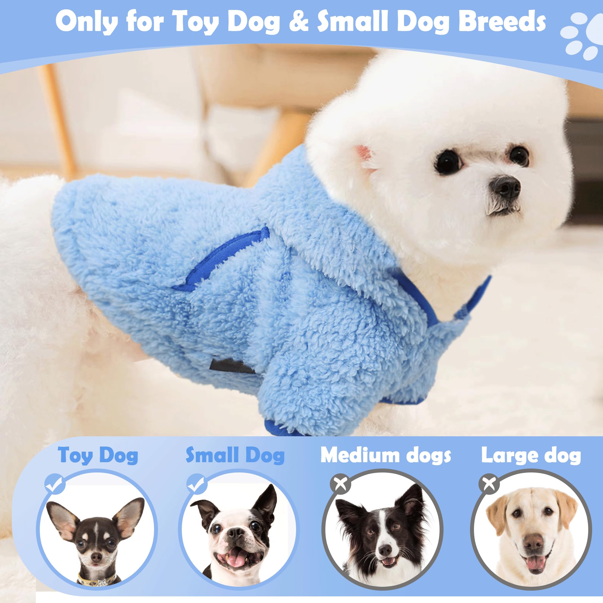 Plaid Dog Hoodie Fleece Sweater For Small Dogs Girl Boy Winter Warm Puppy Clothes For Chihuahua Teacup Yorkie Soft Stretchy Tiny