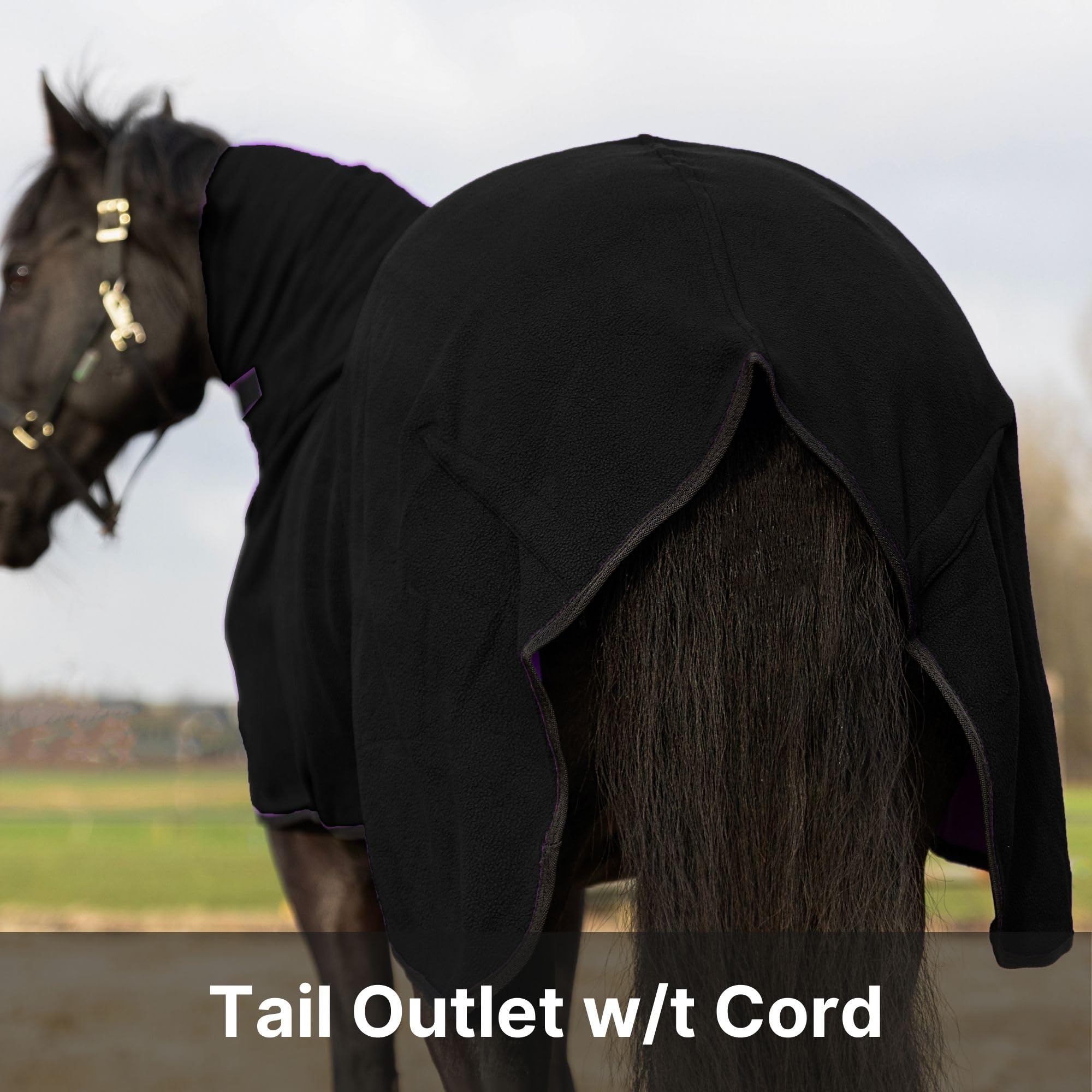 Resistance Long Lasting & Warm Soft Fleece Contour Cooler For Horse (X-Large (80''-82''), Black)