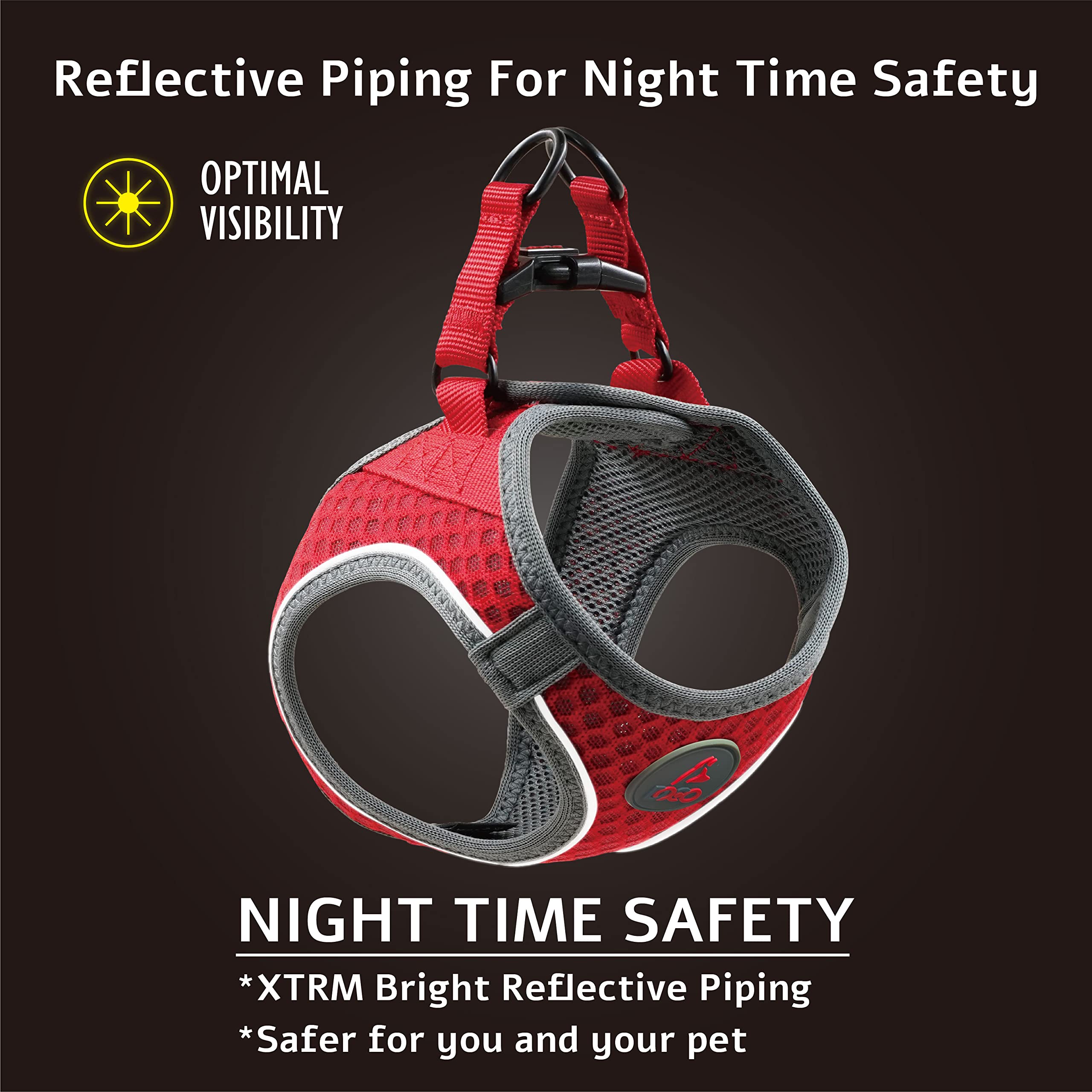 DOCO Dog Harness (Chest 13.5-14, Weight 4-6 lbs) Athletica Adjustable Heavy Duty No Choke Puppy Vest for Small Dogs Lightweight