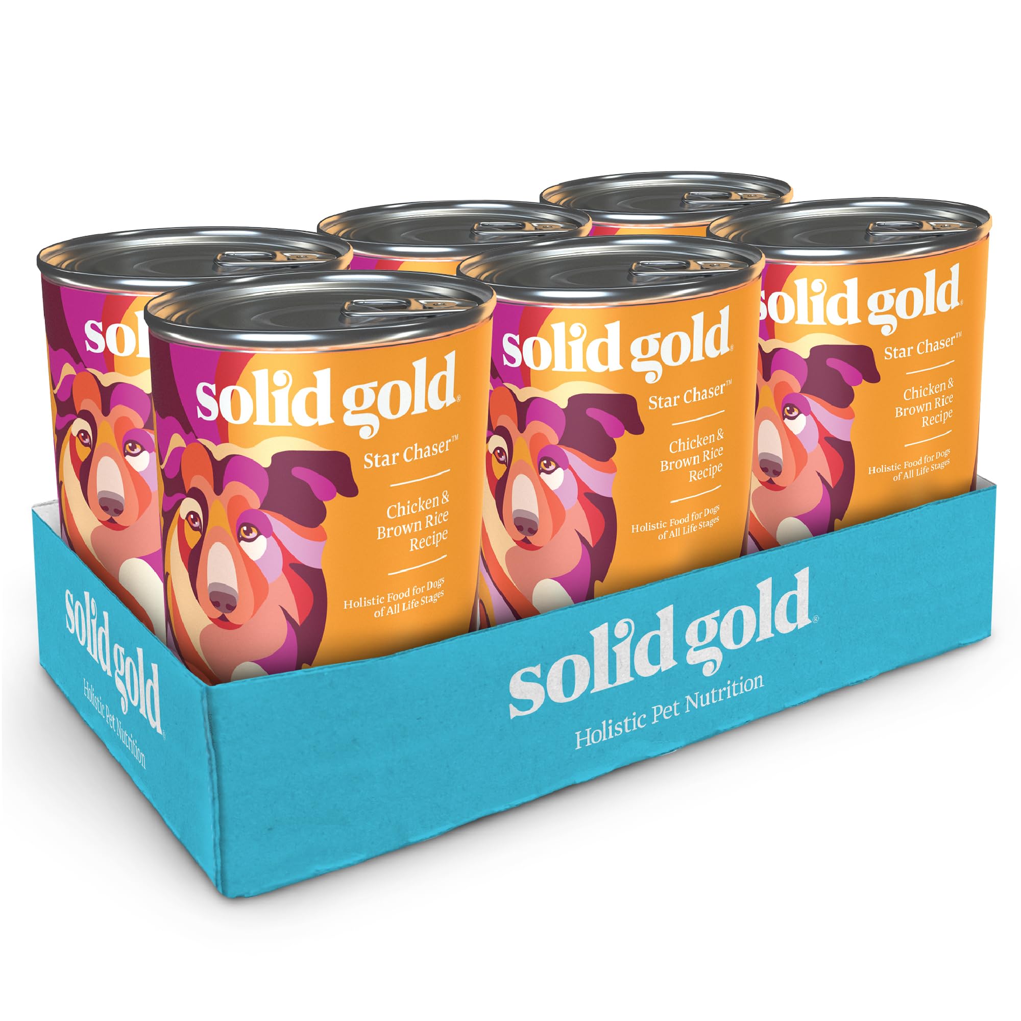 Solid Gold Canned Dog Food for Adult & Senior Dogs - Made with Real Chicken and Whole Grains - Star Chaser High Calorie Wet Dog 