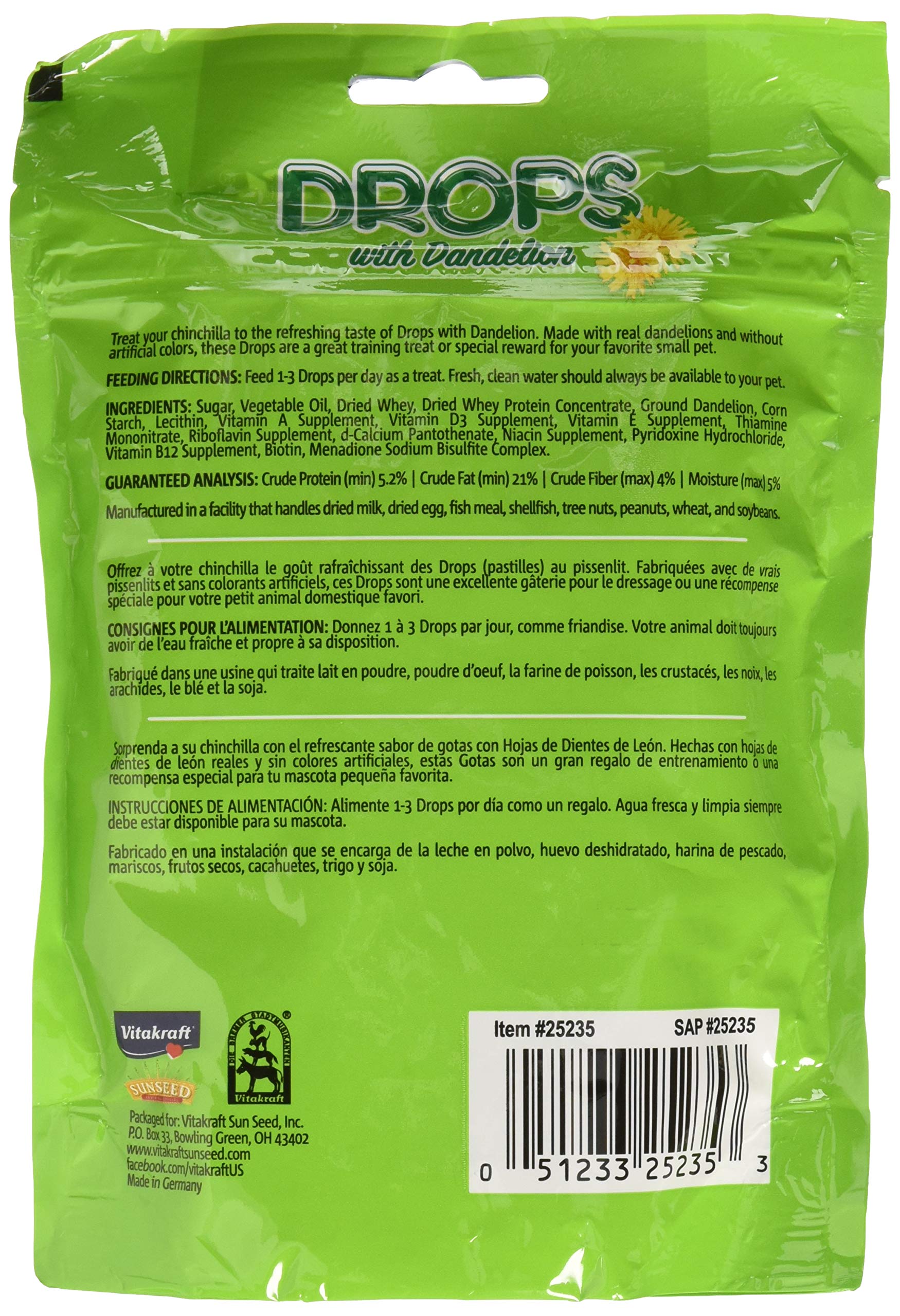 (2 Pack) Vitakraft Dandelion Drops For Chinchillas (5.3 Ounces Per Pack)