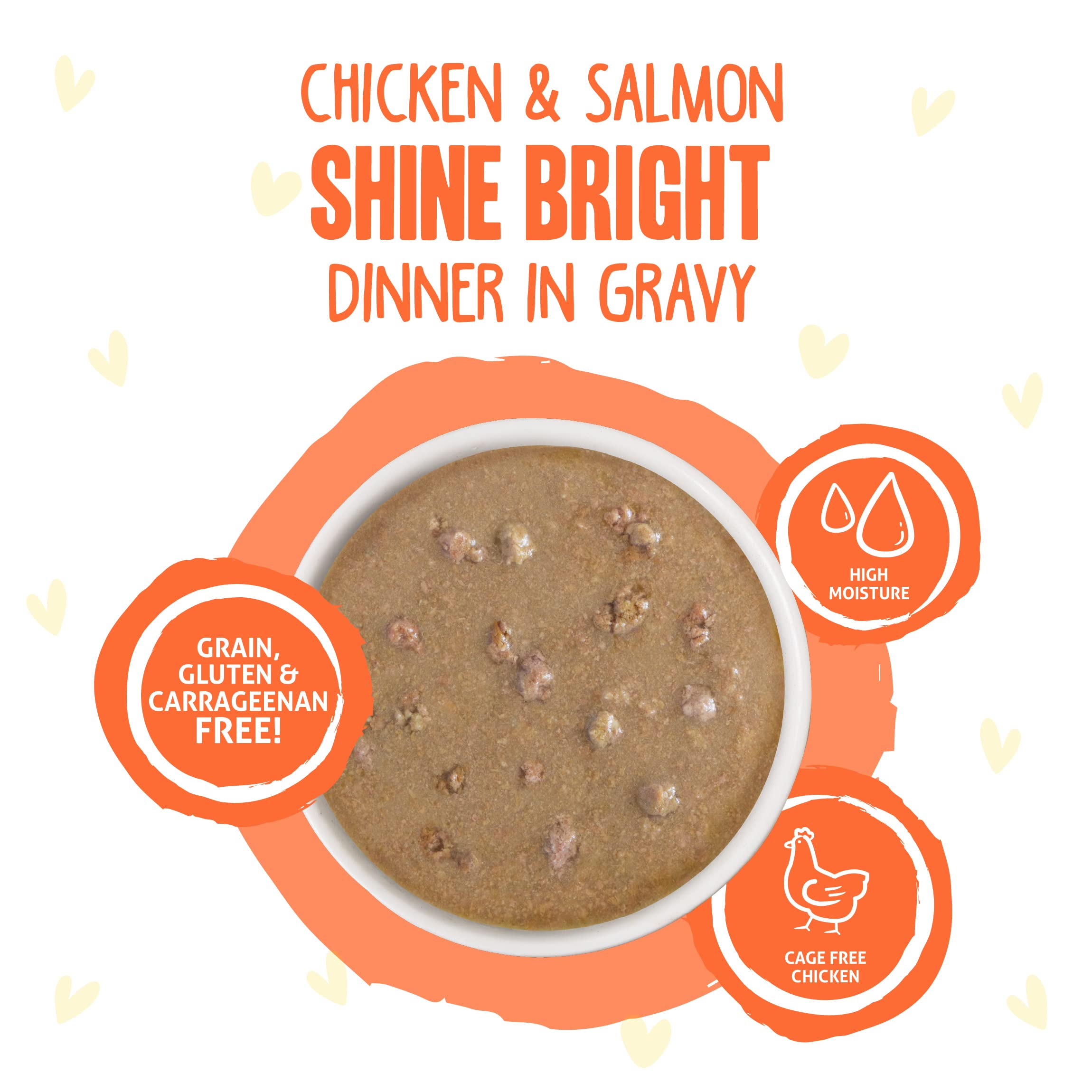 Weruva B.F.F. OMG - Best Feline Friend Oh My Gravy!, Chicken & Salmon Shine Bright with Chicken & Salmon in Gravy, 2.8oz Pouch (