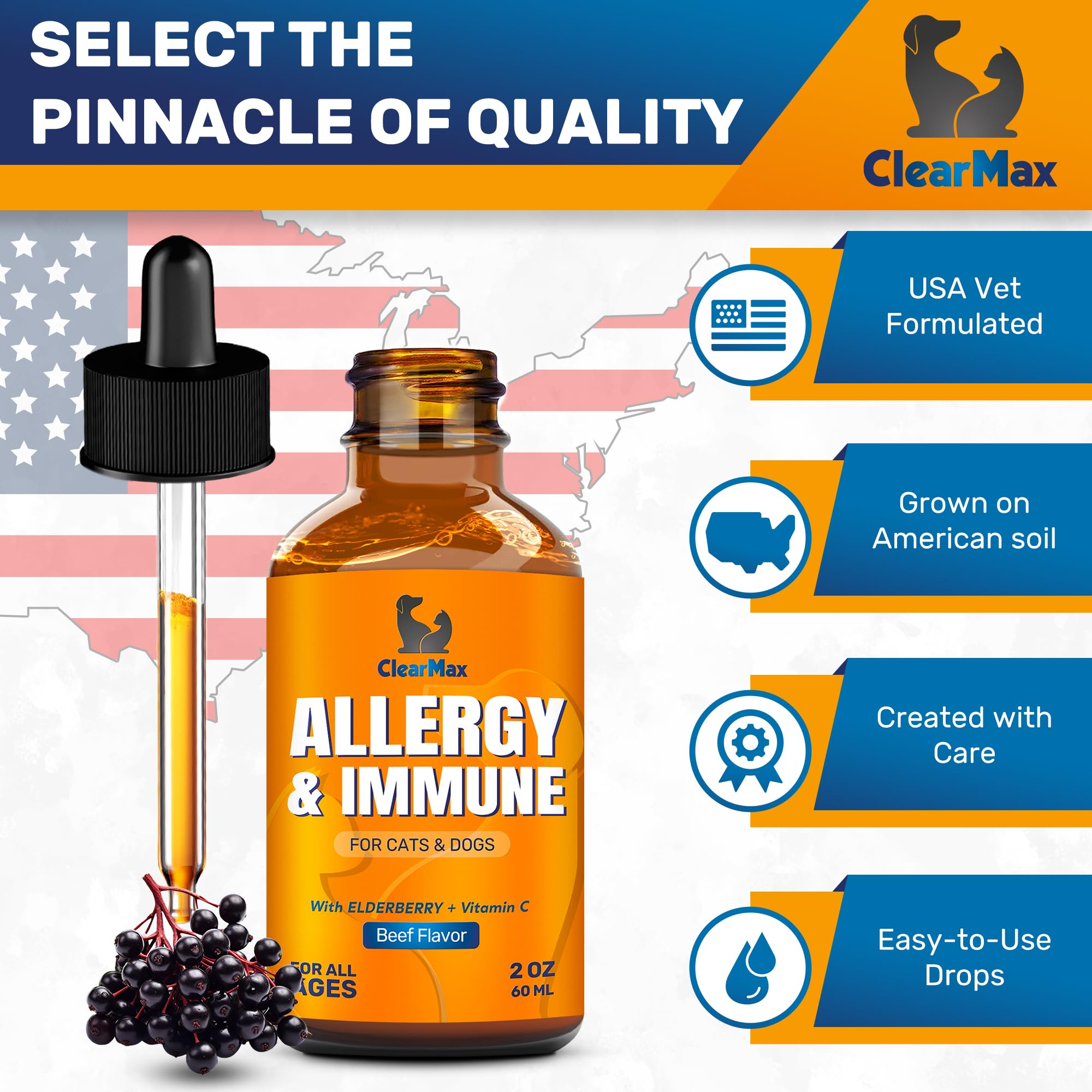 Cat Allergy - Dog Allergy - Cat And Dog Allergy Support - Cat Itching - Dog Itching Skin - Natural Ingredients - 2 Oz