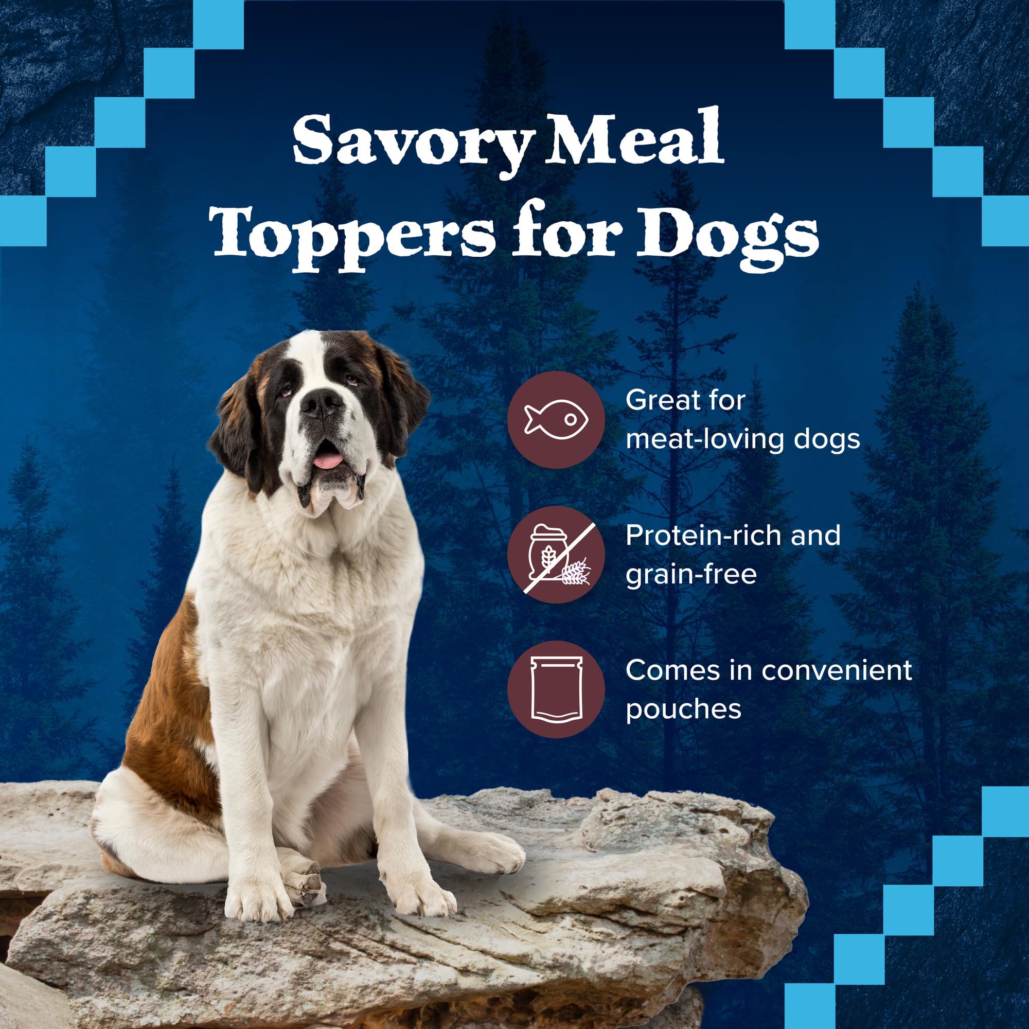 Blue Buffalo Wilderness Trail Toppers Wild Cuts Natural High-Protein Dog Wet Food, Salmon Bites in Hearty Gravy, 3-oz Pouch, 24