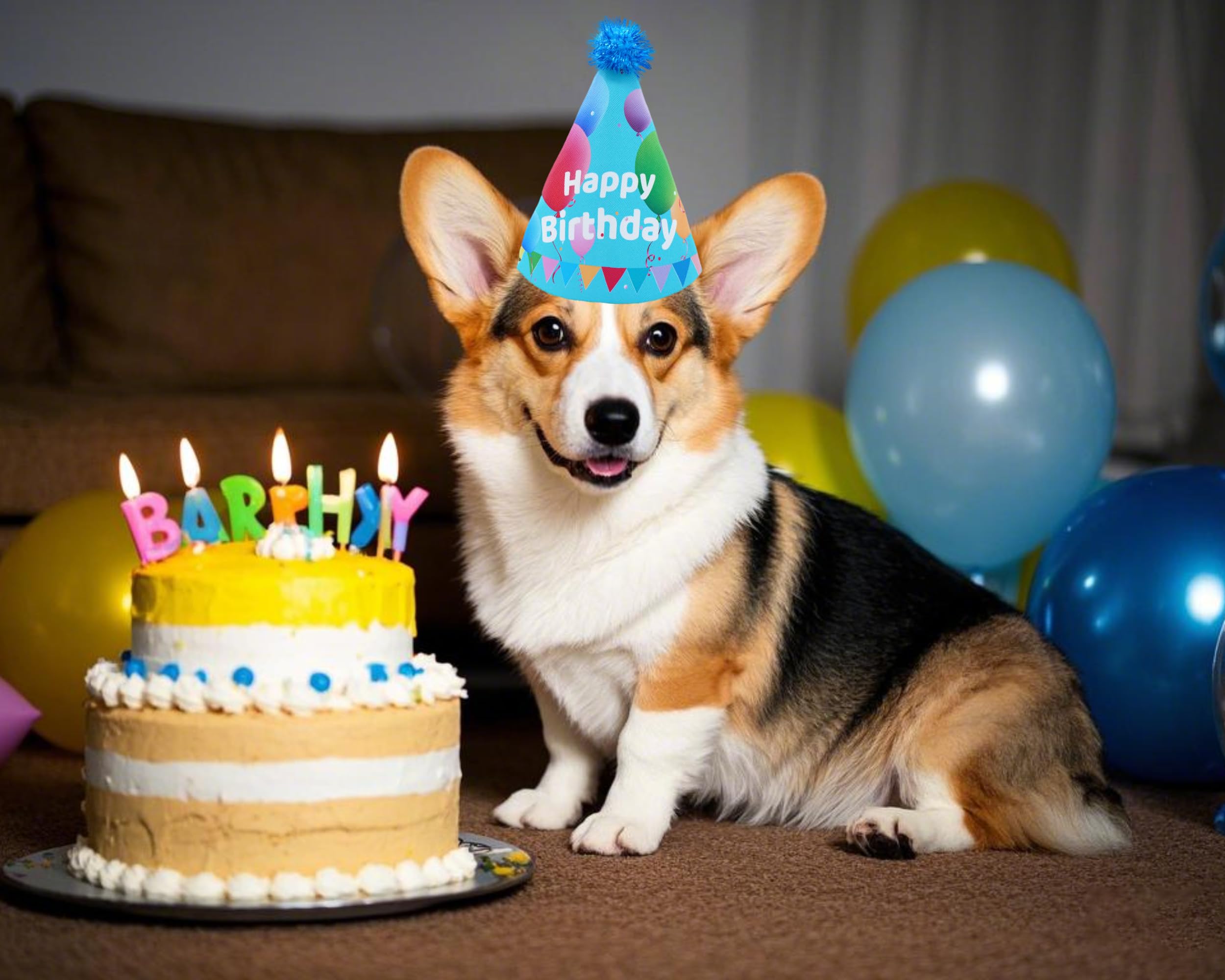 Jpgdn 6Pcs/Pack Dog Birthday Hats Party Hats For Large Xl Xxl Dog Boy Girl Birthday Costume Accessories