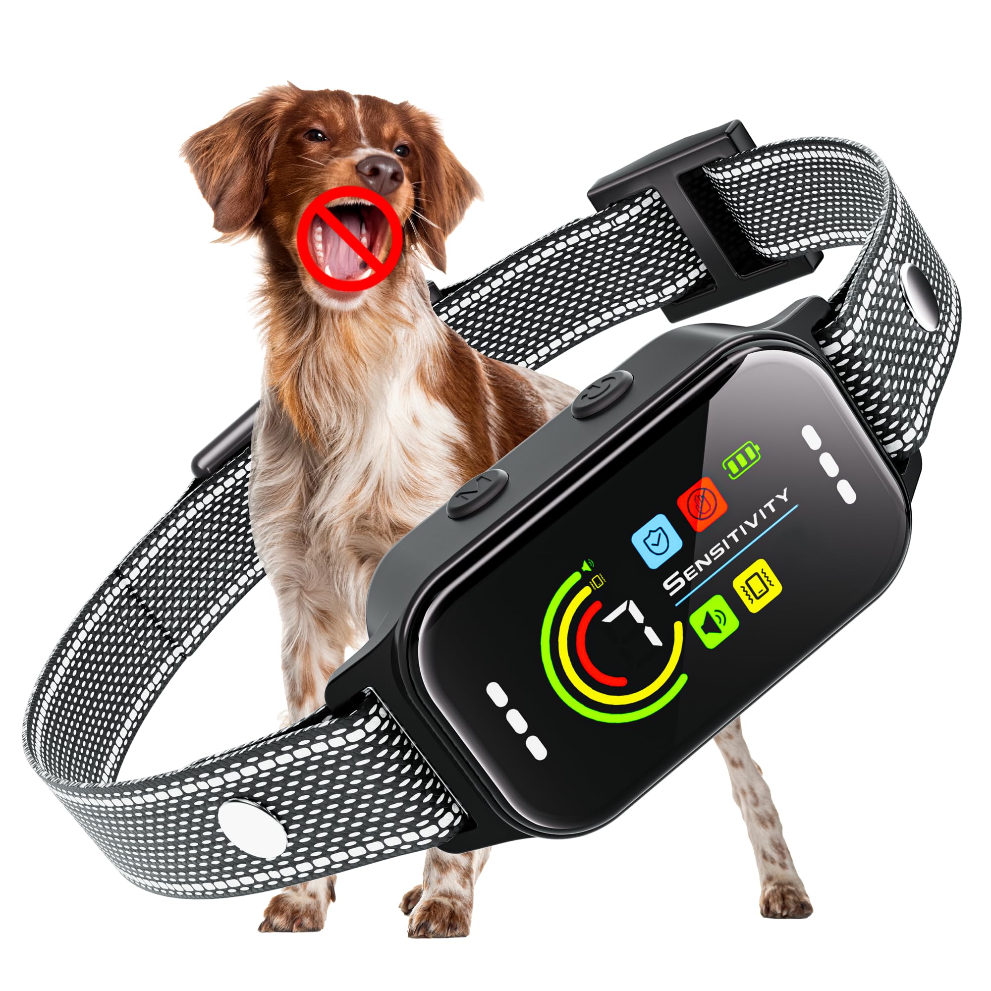 JEUJE Dog Bark Collar,Bark Collar for Large Medium Small Dogs, Rechargeable Smart Bark Collar, Anti Barking Training Collar with